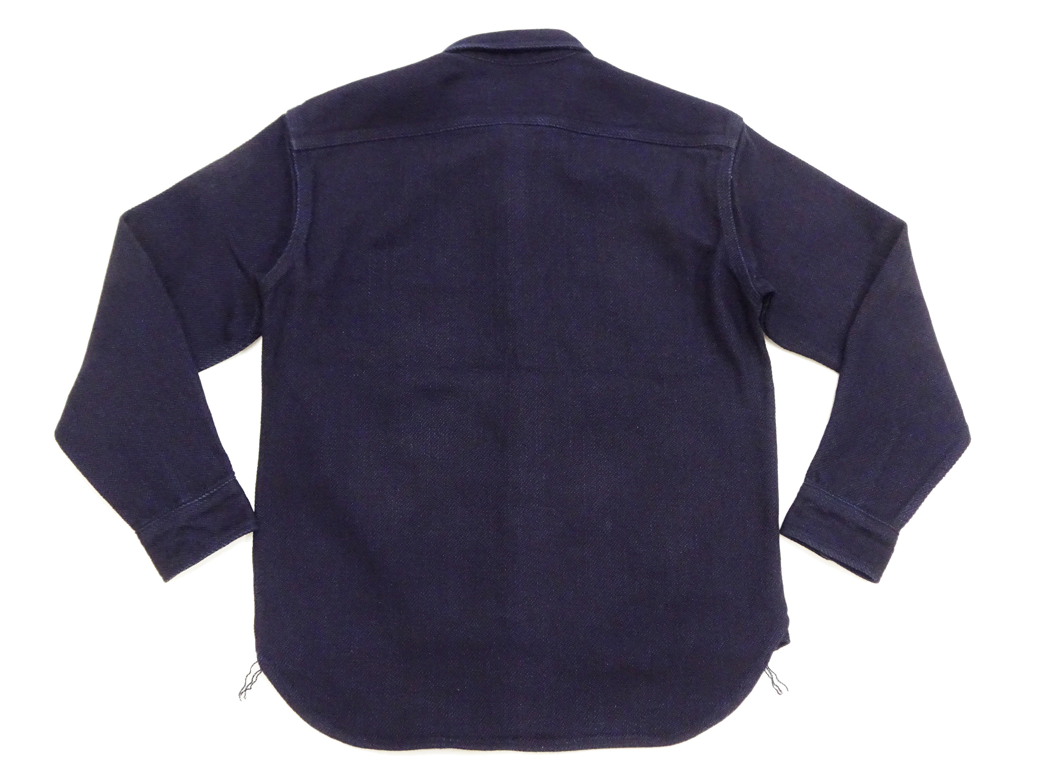 Momotaro Jeans Indigo Dobby Shirt for Men - Japanese Sashiko Style Long Sleeve Button Up Work Shirt MXLS1036 | Casual Wear, Office Outfit & Street Style Fashion