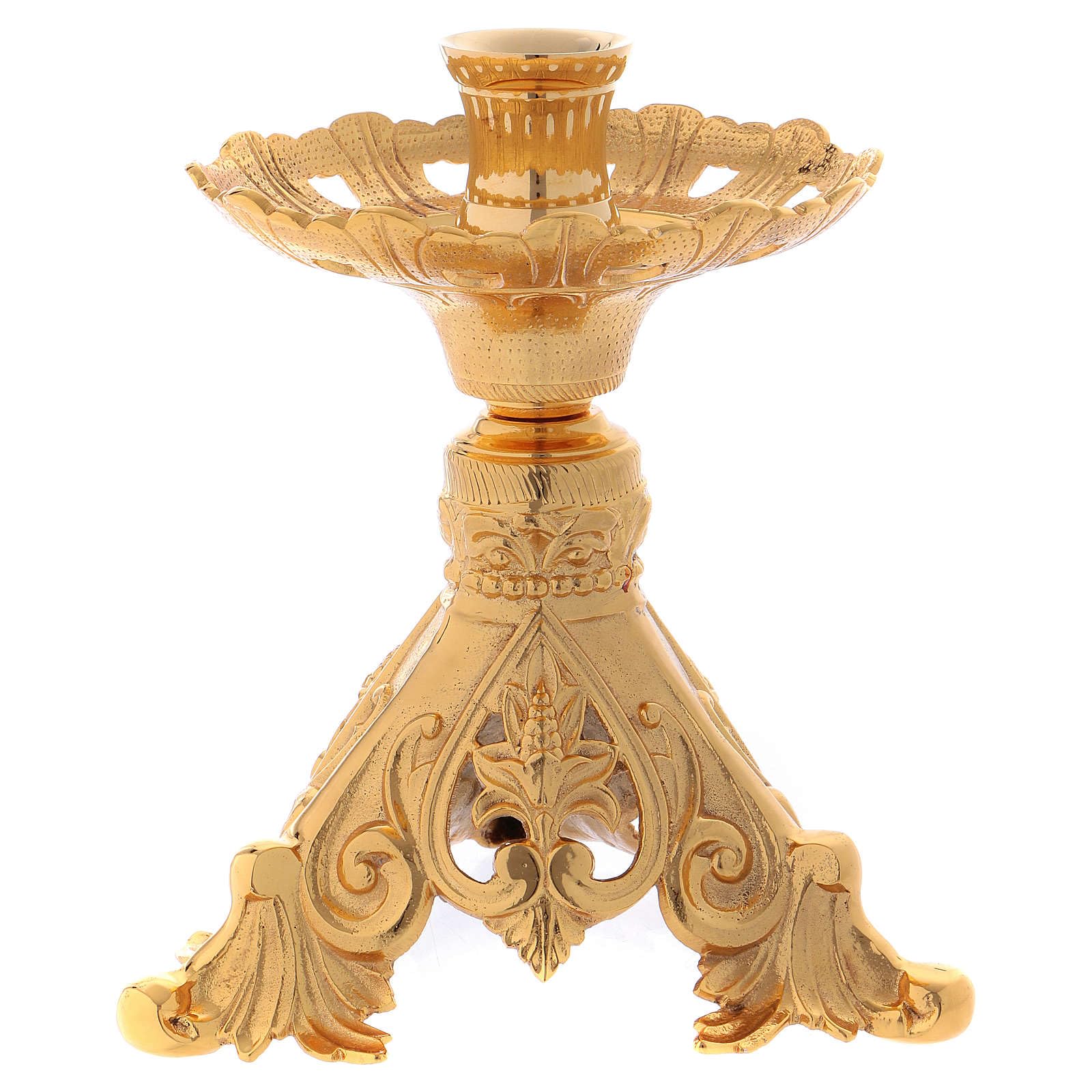 Golden Brass Candle Holder 24cm - Elegant Home Decor for Dining Table, Wedding Centerpiece, and Romantic Ambiance
