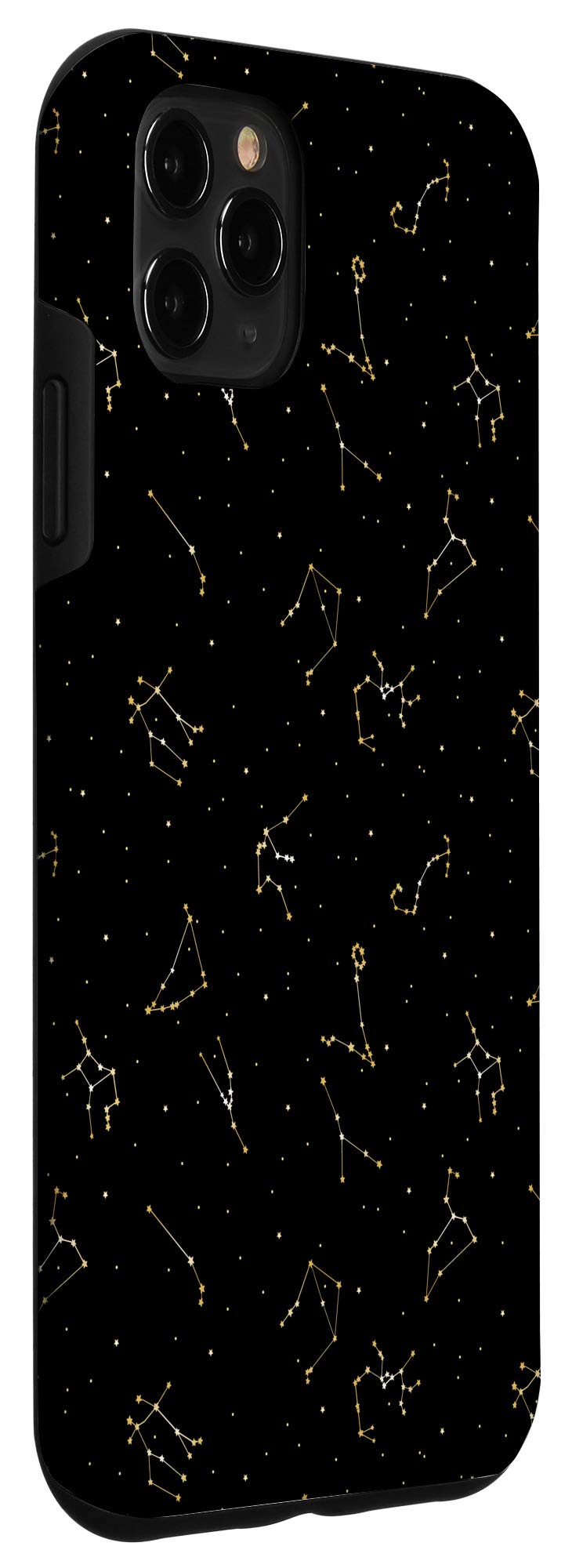 iPhone 11 Pro Max Case - Zodiac Cosmo Cute Star Constellations Pattern in Black & Gold | Protective Phone Cover for Women & Men | Perfect for Daily Use, Travel & Gift Giving