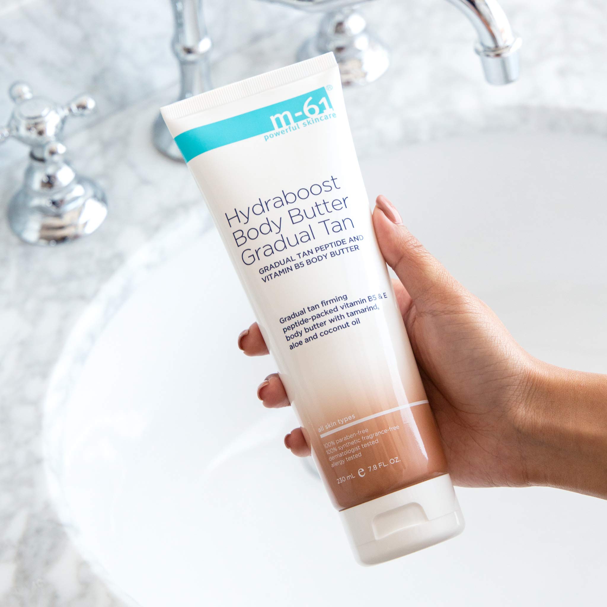 M-61 Hydraboost Body Butter Gradual Tan - Unscented Hydrating & Firming Self Tanner with Peptides, Plankton Extract & Vitamin B5 | Natural Sunless Tan for Smooth, Glowing Skin | Perfect for Dry Skin & Pre-Vacation Prep