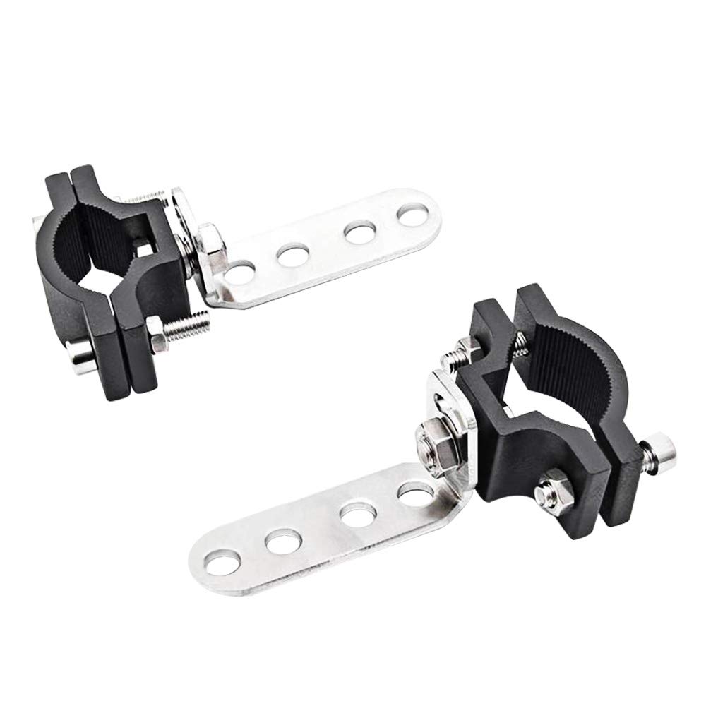 1.2 Inch Motorcycle & Bicycle Mount Brackets - Heavy Duty Bull Bar Clamp for LED Light Bars, Work Lights & Lamps - Universal Off-Road Tube Clamps (2-Pack) - Perfect for ATV, UTV, Jeep & Truck Lighting Upgrades