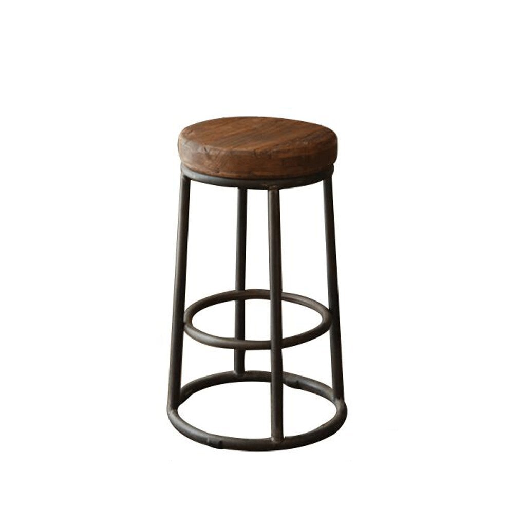 ZJ Bar Stool - Solid Wood & Iron Cafe Stool, 21.6 Inch Height Bar Chair for Kitchen, Pub, Restaurant & Home Decor
