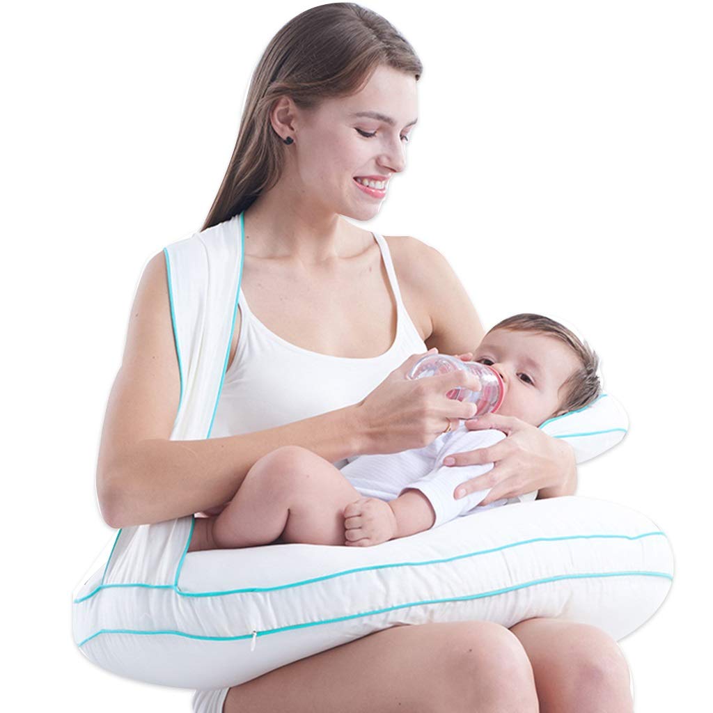 **Best Nursing Pillow for Breastfeeding - Comfortable Maternity Support Pillow with Safety Bumper, Waist Cushion & Lumbar Support - Perfect for New Moms, Sitting Practice & Safe Feeding**    *(Use Cases: Ideal for breastfeeding, postpartum recovery, baby sitting practice, and back pain relief.)*
