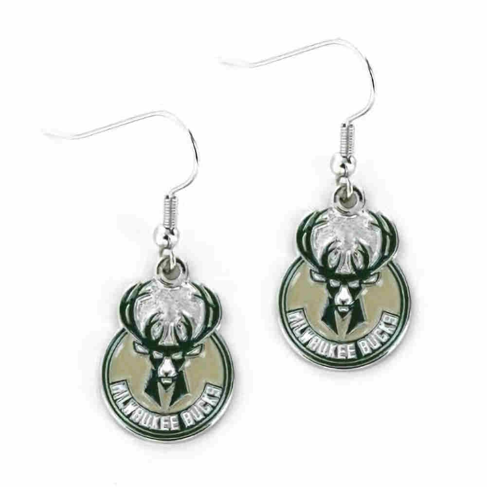 Milwaukee Bucks Logo Dangle Earrings for Women - NBA Basketball Team Jewelry - Perfect for Game Day, Fan Gifts & Sports Fashion Accessories