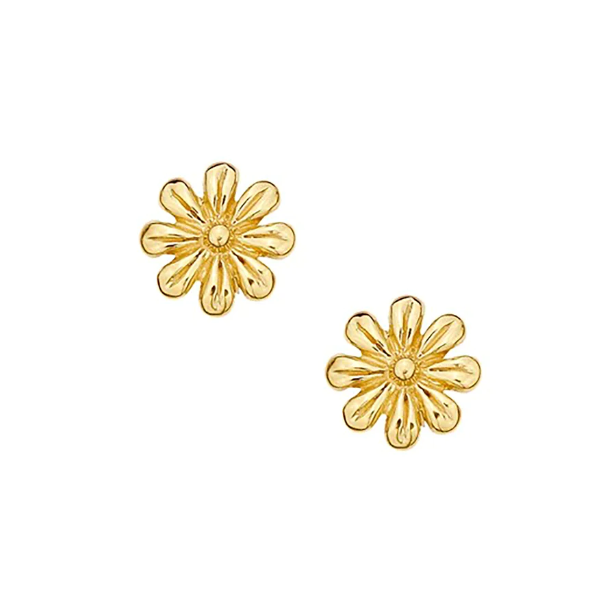 Daisy Stud Earrings for Women - 14K Gold Plated Floral Earrings - Perfect for Everyday Wear, Gift Giving & Special Occasions