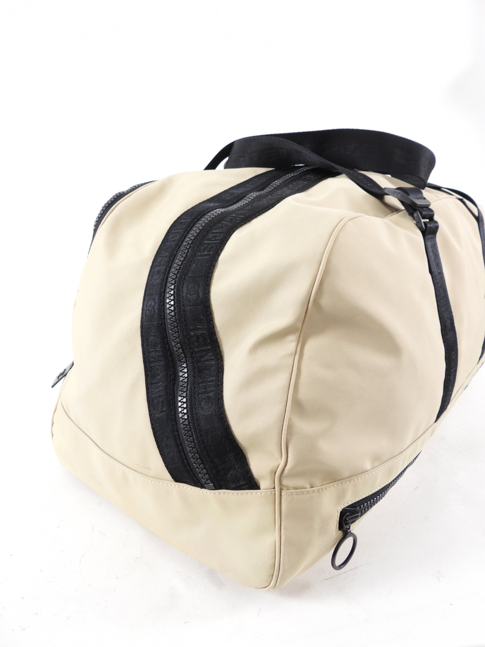 Vintage Chanel Sport 2002 XL Beige Nylon Duffle Bag - Travel Duffel for Women, Gym Bag, Weekend Getaway & Luxury Designer Tote