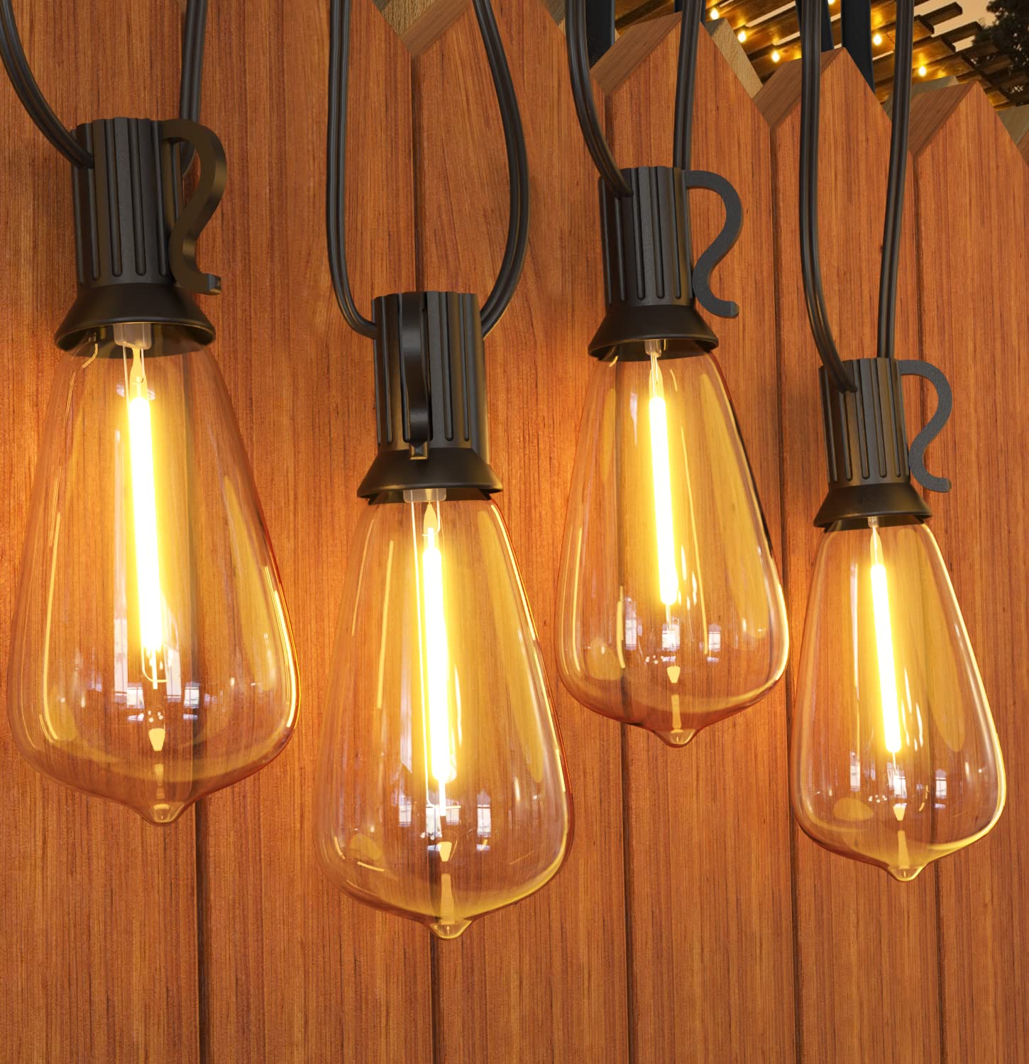 GPATIO 60FT Outdoor String Lights - 32 Hanging Globe ST38 Bulbs, Waterproof Shatterproof 2700K Warm White - Perfect for Backyard, Gazebo, Porch, Garden & Commercial Outdoor Decor | Create Cozy Ambiance for Parties, Weddings & Restaurant Patios