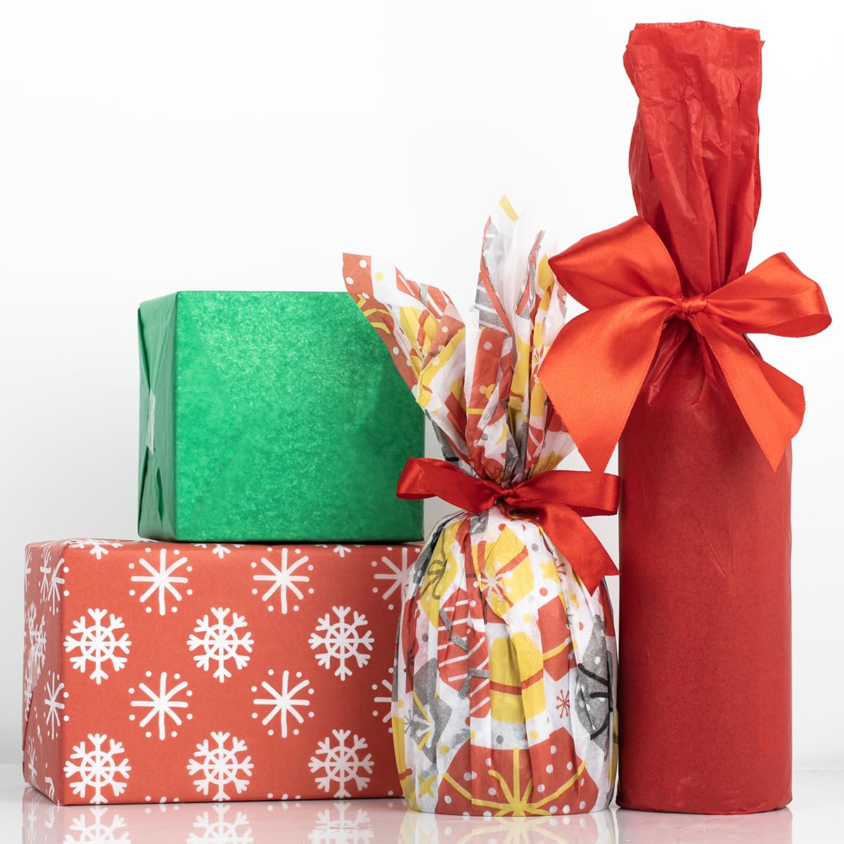 Premium ARTLYMERS Tissue Paper for Gift Wrapping - 120 Sheets (White, Red, Green) - Christmas Gift Packaging, Arts & Crafts, Party Decorations - Perfect for Holiday Presents, DIY Projects, and Home Decor