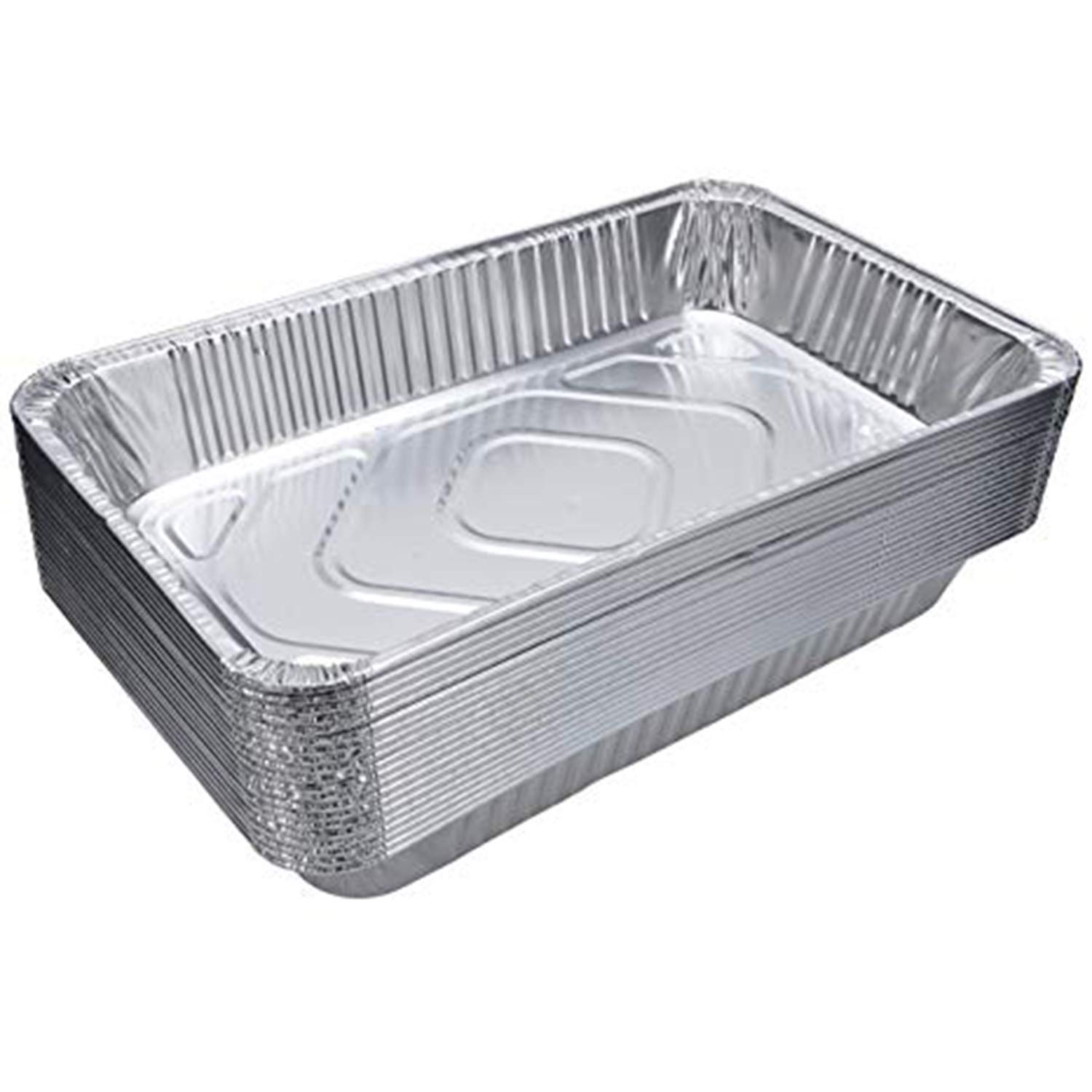 Tiger Chef Aluminum Foil Pans - 100 Pack 18x26 Inch Disposable Freezer to Oven Safe Containers for Baking, Cooking, Meal Prep, Food Storage & Freezing - Perfect for Restaurants, Catering & Home Use
