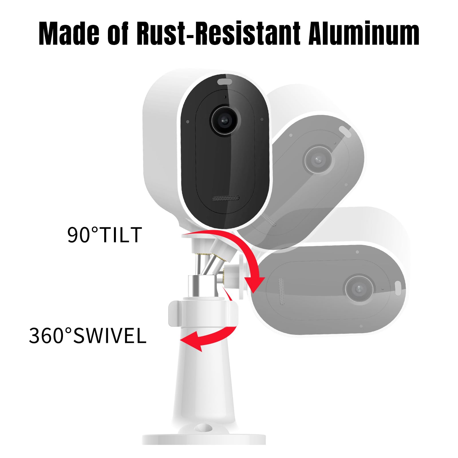 2 Pack Outdoor Camera Mount - Compatible with Arlo, Arlo Pro, Arlo Pro 2 & Wyze Cam Pan - 360° Adjustable Rotatable Security Wall Mount Bracket - Perfect for Home Security, Garage Monitoring & Backyard Surveillance