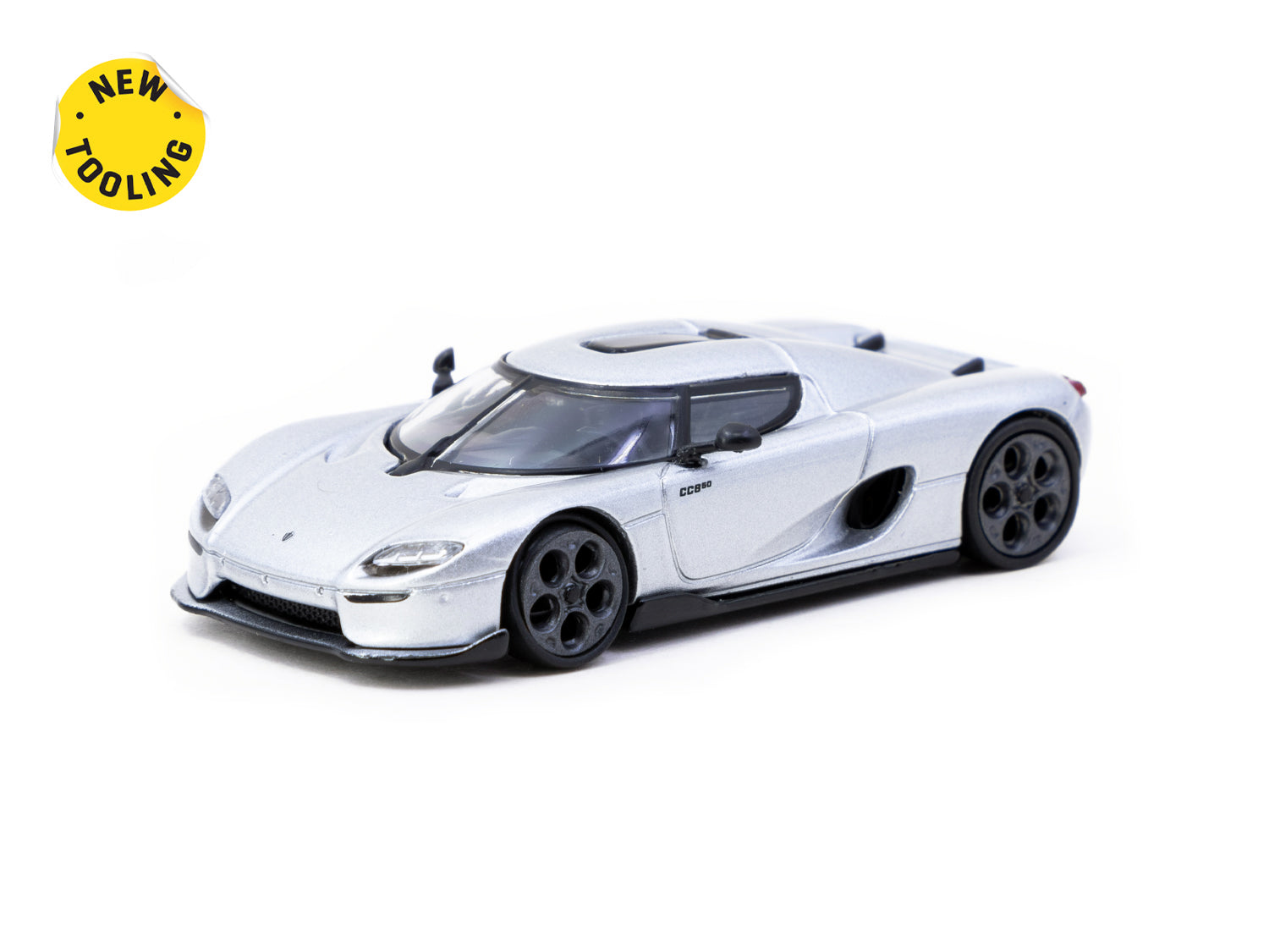 Tarmac Works 1/64 Scale Koenigsegg CC850 Diecast Model Car in Silver - Collectible Miniature Vehicle for Display & Racing Scenes