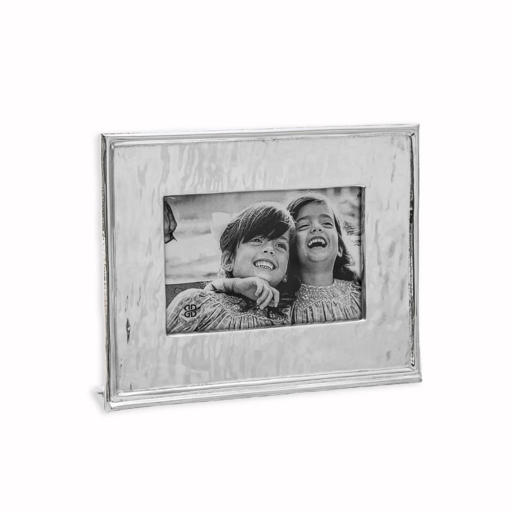Beatriz Ball FRAME Emerson Horizontal Silver 4X6 Picture Frame - Elegant Home & Office Decor for Photos, Artwork, and Certificates