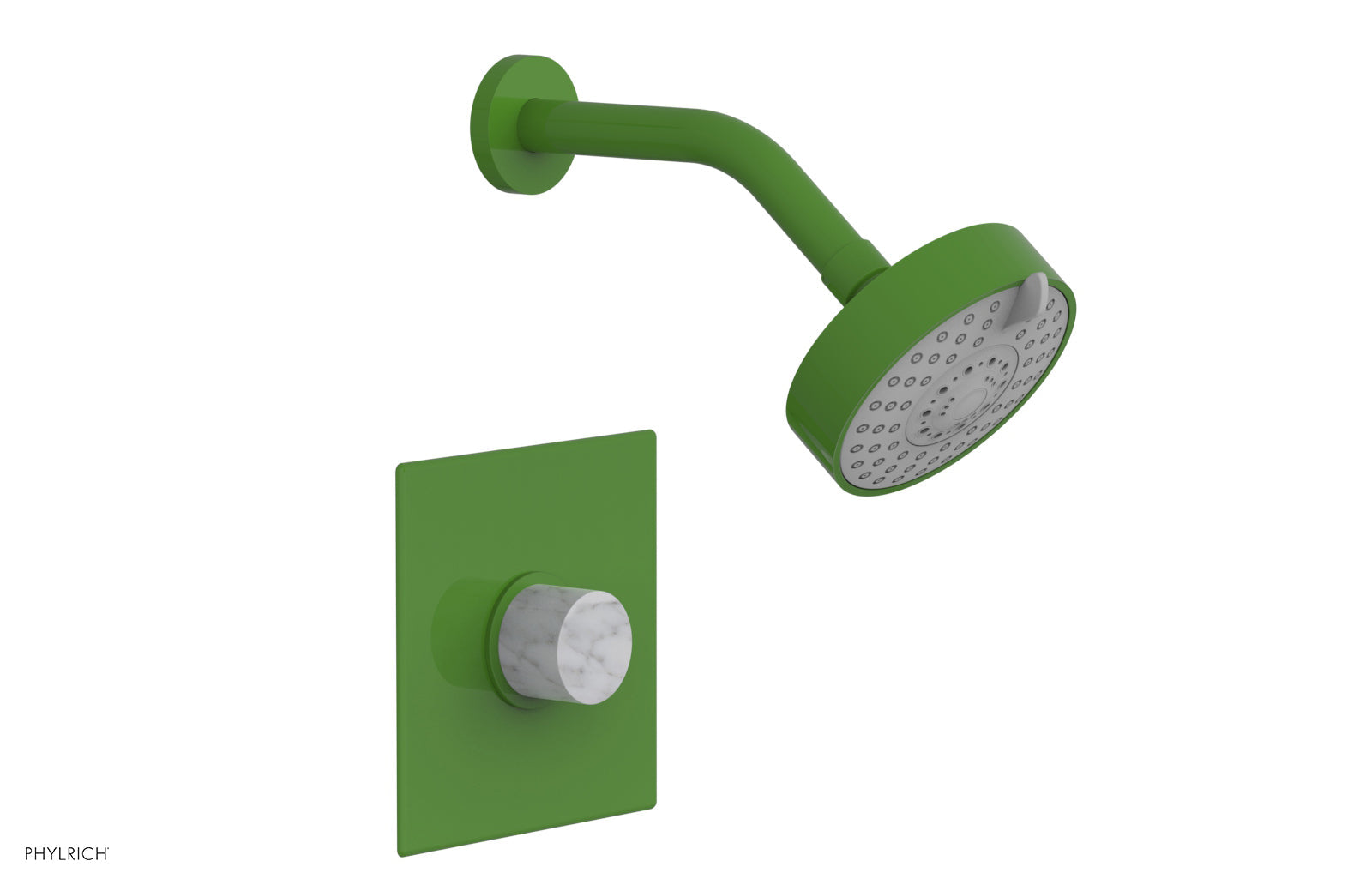 BASIC II Pressure Balance Shower Set with White Marble Handle - 230S 23 Series - Perfect for Modern Bathroom Renovation & Spa-Like Shower Experience