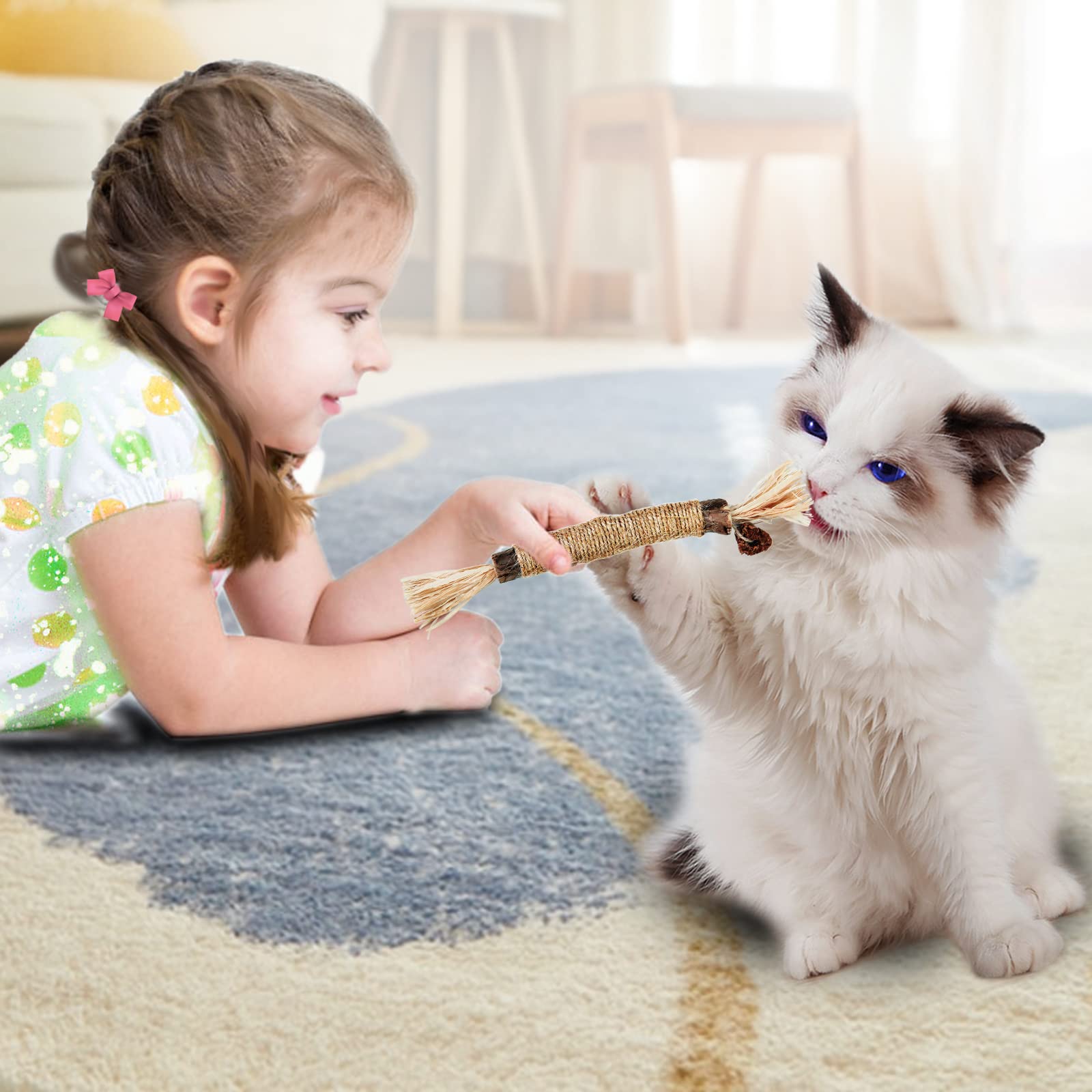 Premium Silvervine Cat Chew Toys - 3 Pack Natural Silvervine Sticks for Indoor Cats, Kitten Teething Toys for Aggressive Chewers, Stress Relief Catnip Toys for All Ages - Perfect for Anxiety Relief, Dental Health & Playtime Fun
