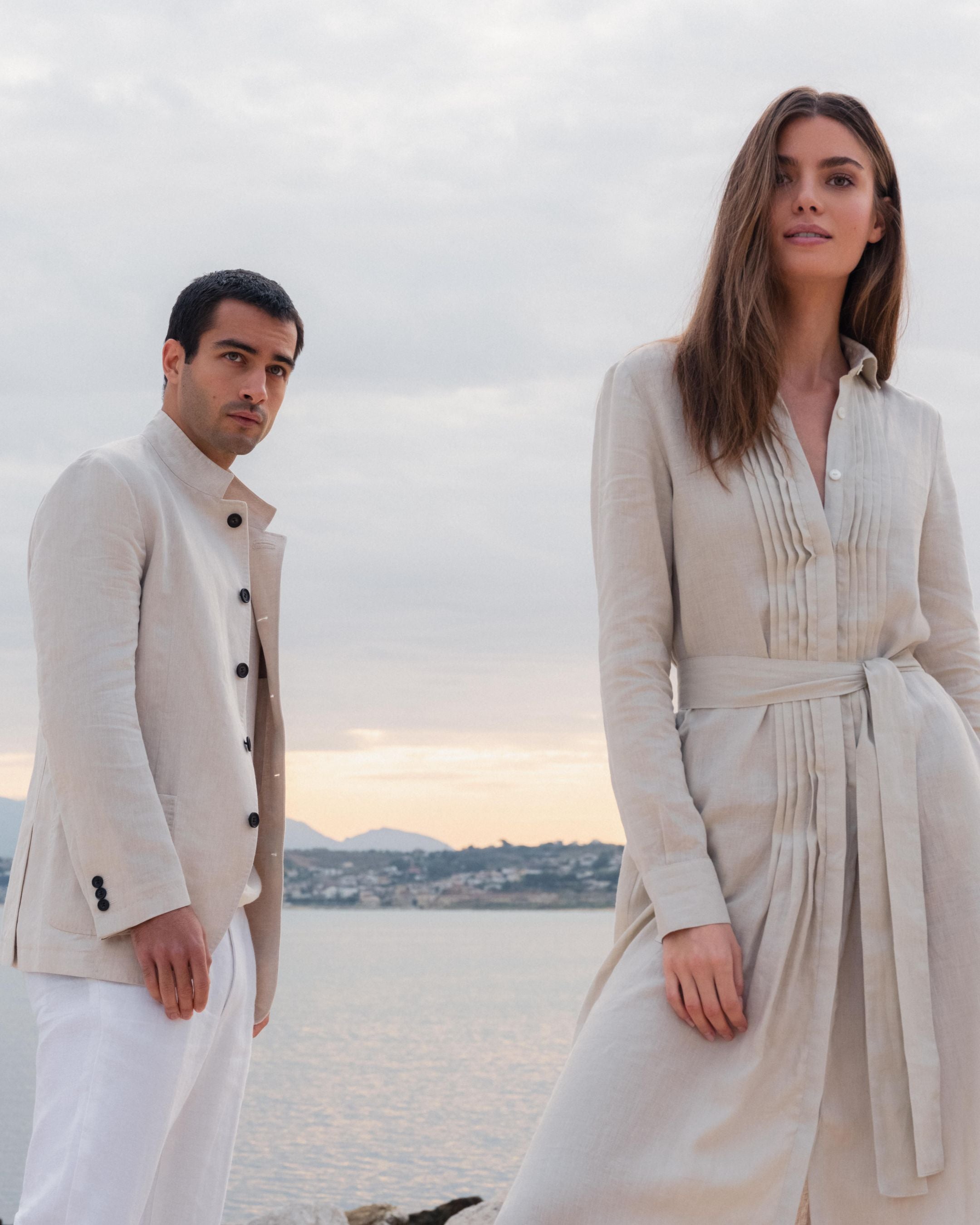 Men's Portofino Linen Jacket in Sand Brown | Lightweight Summer Blazer for Casual Outings & Beach Weddings
