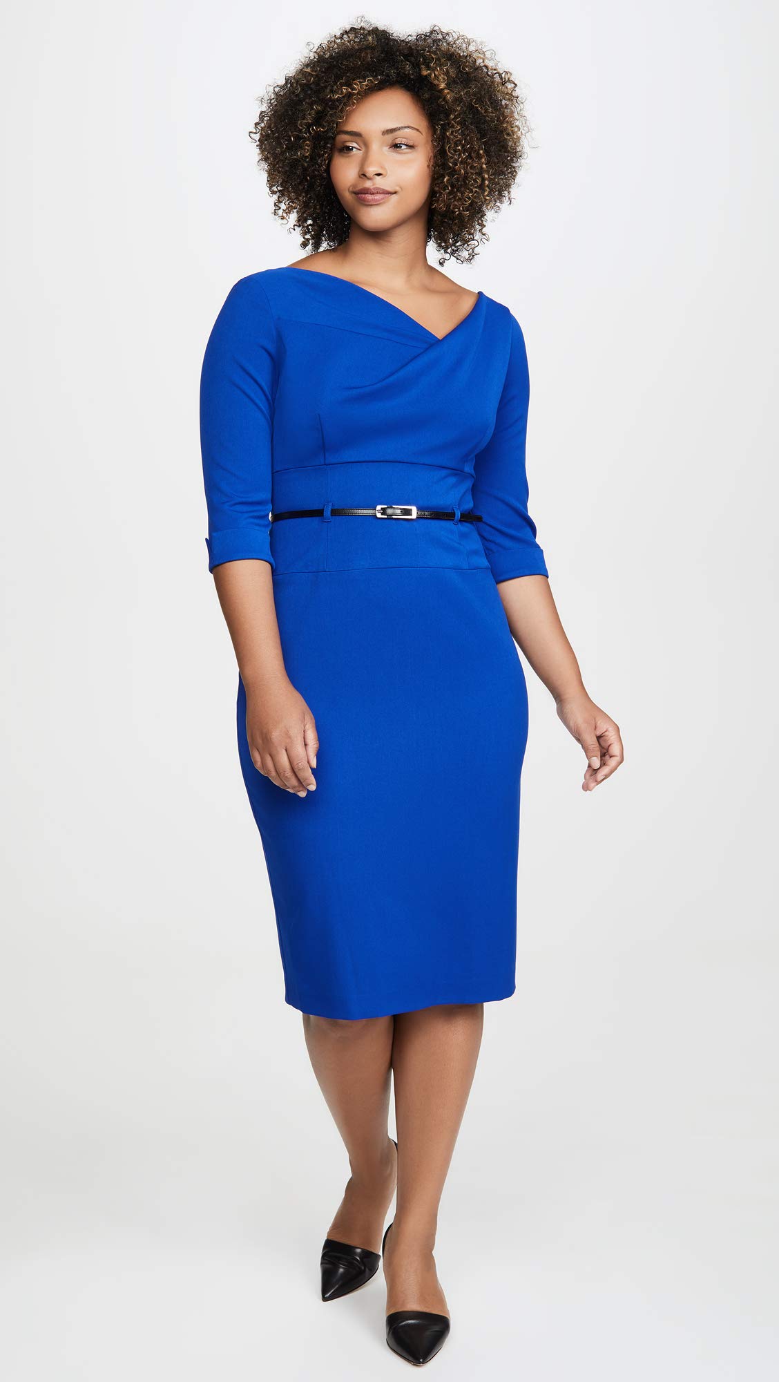 Black Halo Women's 3/4 Sleeve Jackie O Dress - Elegant Office Wear & Cocktail Party Dress for Women - Perfect for Business Meetings, Weddings & Formal Events