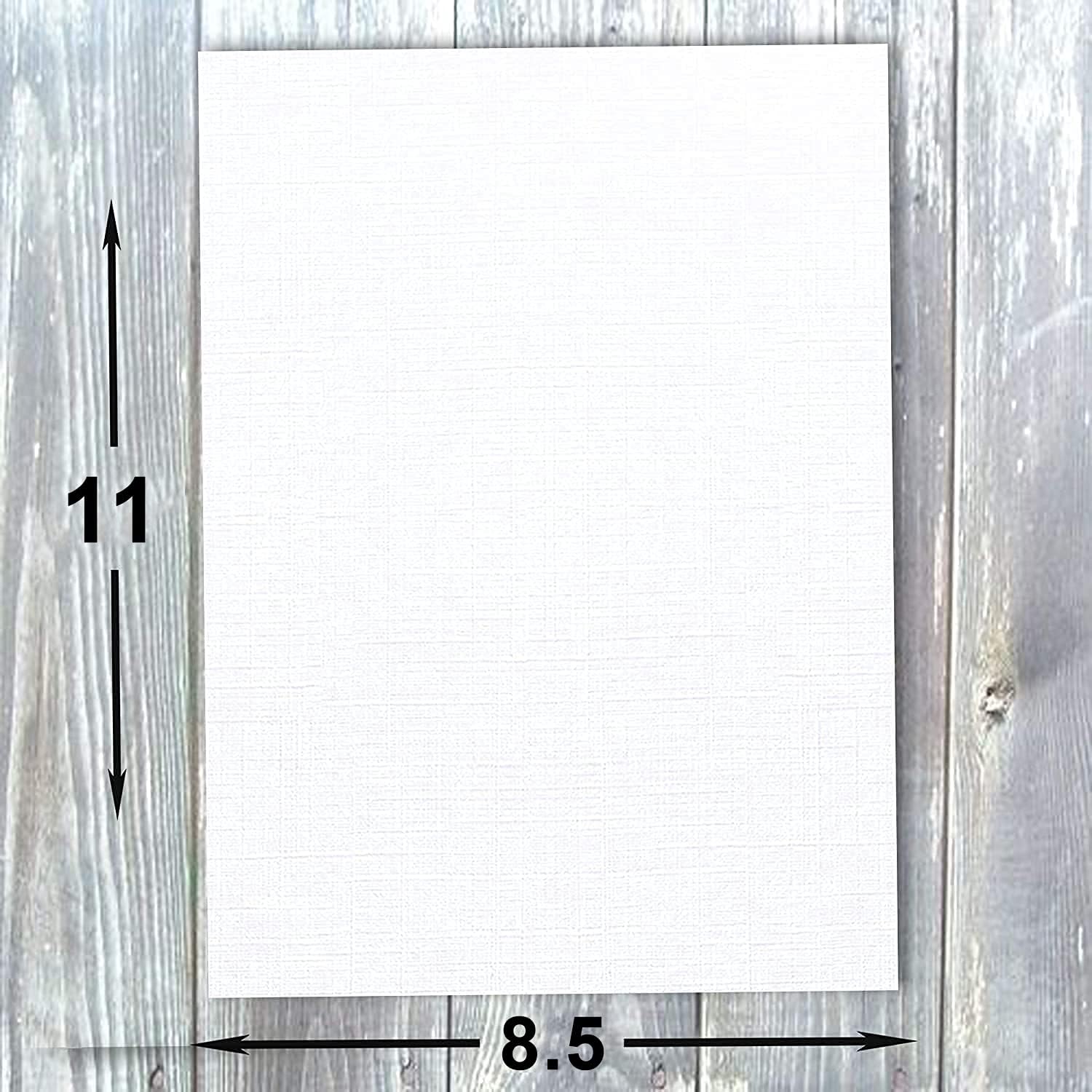 Premium 80 lb Linen Textured Cardstock Paper - 8.5