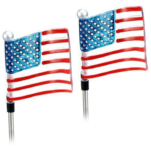 2 Pack Clear Acrylic Flag Solar Garden Lights - Waterproof White LED Pathway Markers for Yard, Lawn & Landscape Decoration | Perfect for Driveways, Walkways & Outdoor Decor