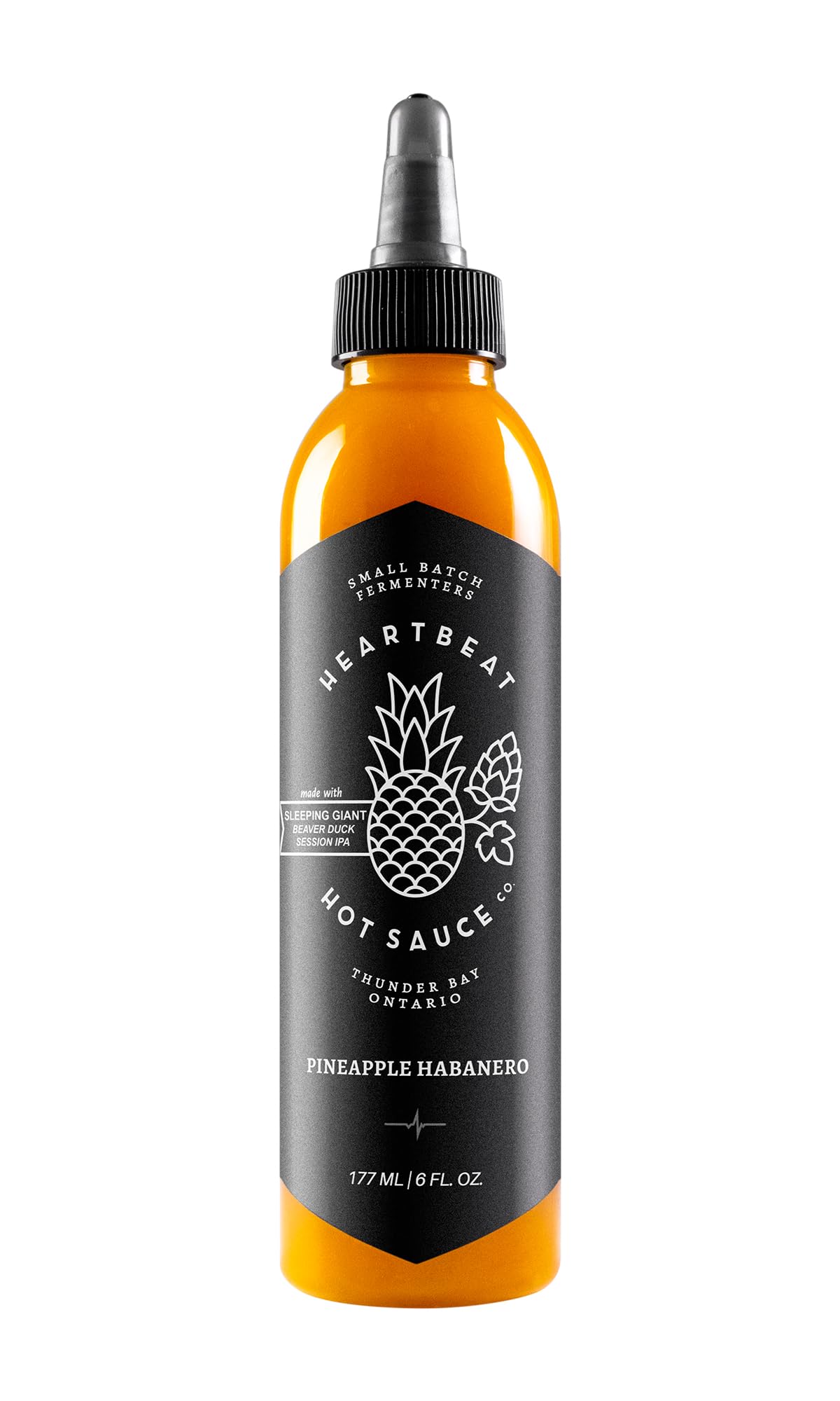 Heartbeat Hot Sauce Co. Pineapple Habanero Hot Sauce - 6oz Bottle | Sweet & Spicy Caribbean-Inspired Flavor | Perfect for Tacos, Wings & Grilling