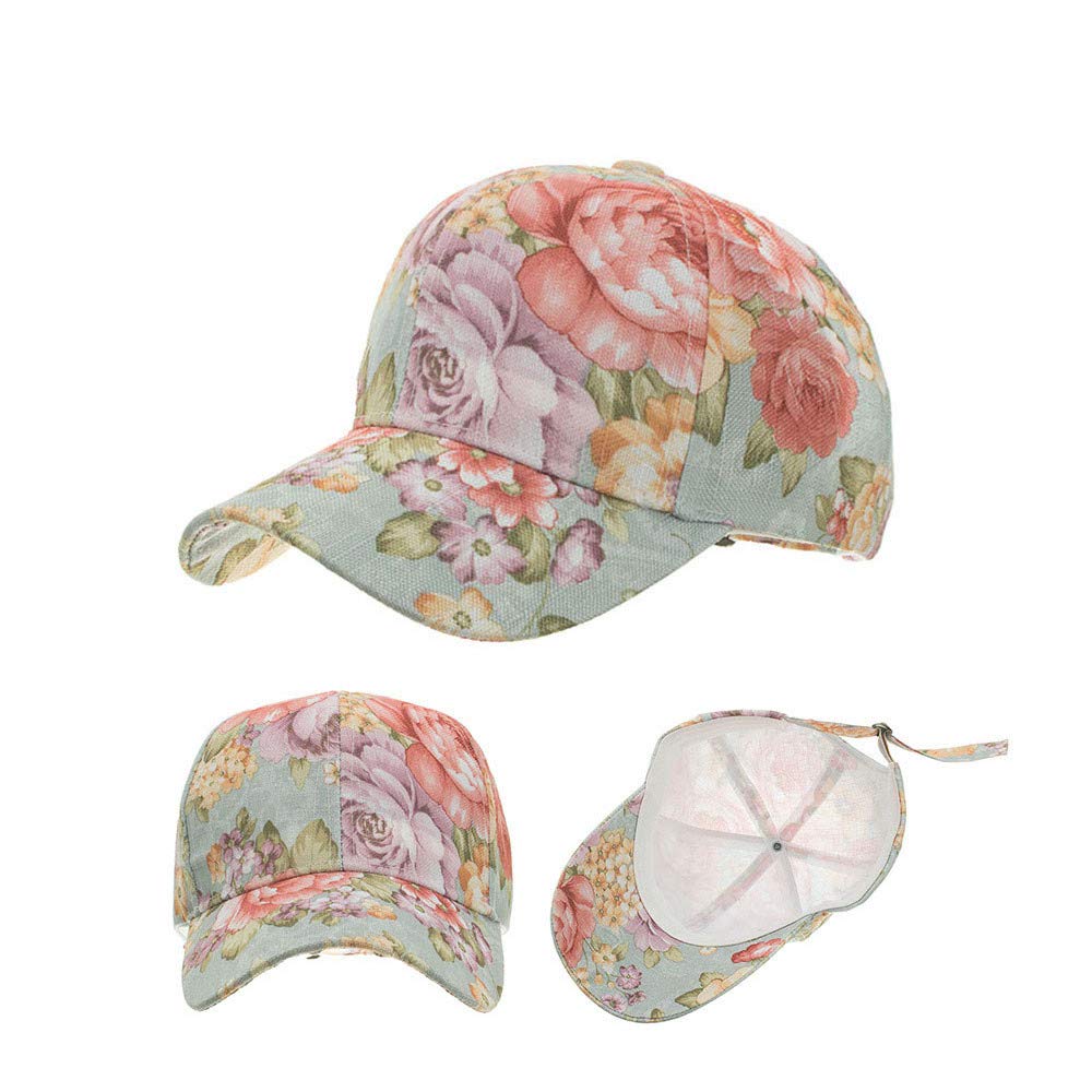 UV Protection Sun Hat for Men & Women - Floral Print Sports Headband & Visor Cap in Sky Blue | Perfect for Running, Hiking, Beach & Outdoor Activities
