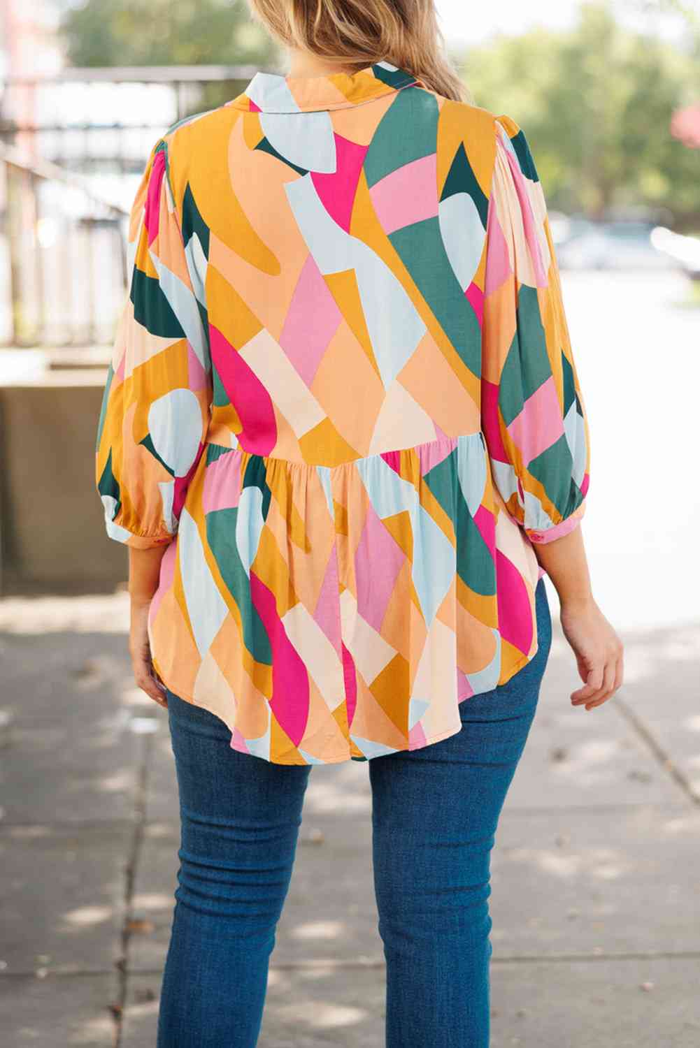 Plus Size Half Button Vacation Top - Flowy Casual Blouse for Women | Perfect for Beach, Travel & Summer Outfits