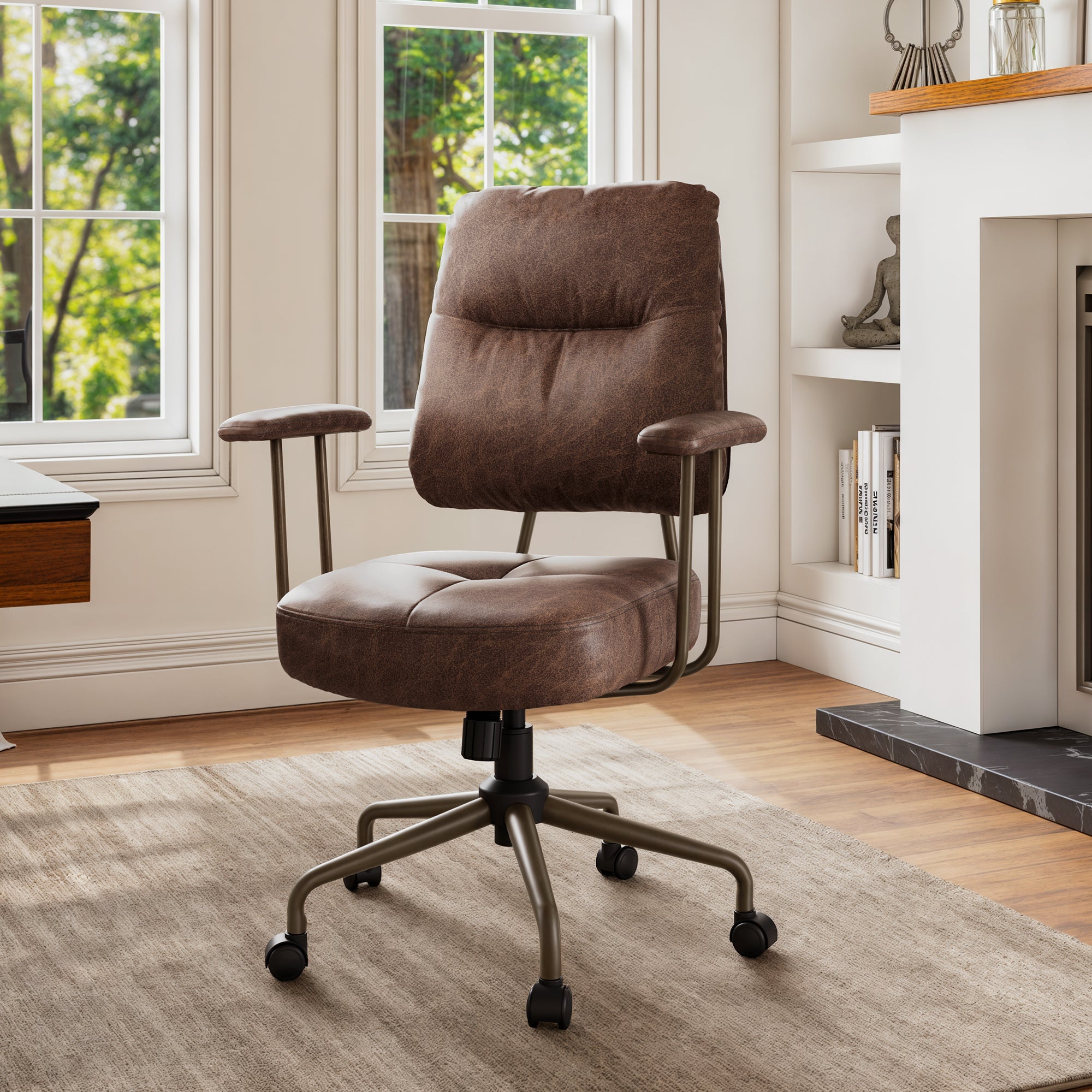 Ultra Soft Cushion Home Office Chair - Ergonomic Desk Chair with Lumbar Support for Long Hours Sitting - Perfect for Work from Home, Gaming & Study