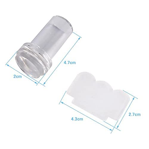 Treza Clear Silicone Nail Stamper Kit - French Tip Manicure Tool with Soft Rubber Stamping Sponge & Scraper for Nail Art Designs | Perfect for DIY Salon, Home Manicure & Professional Nail Stamping