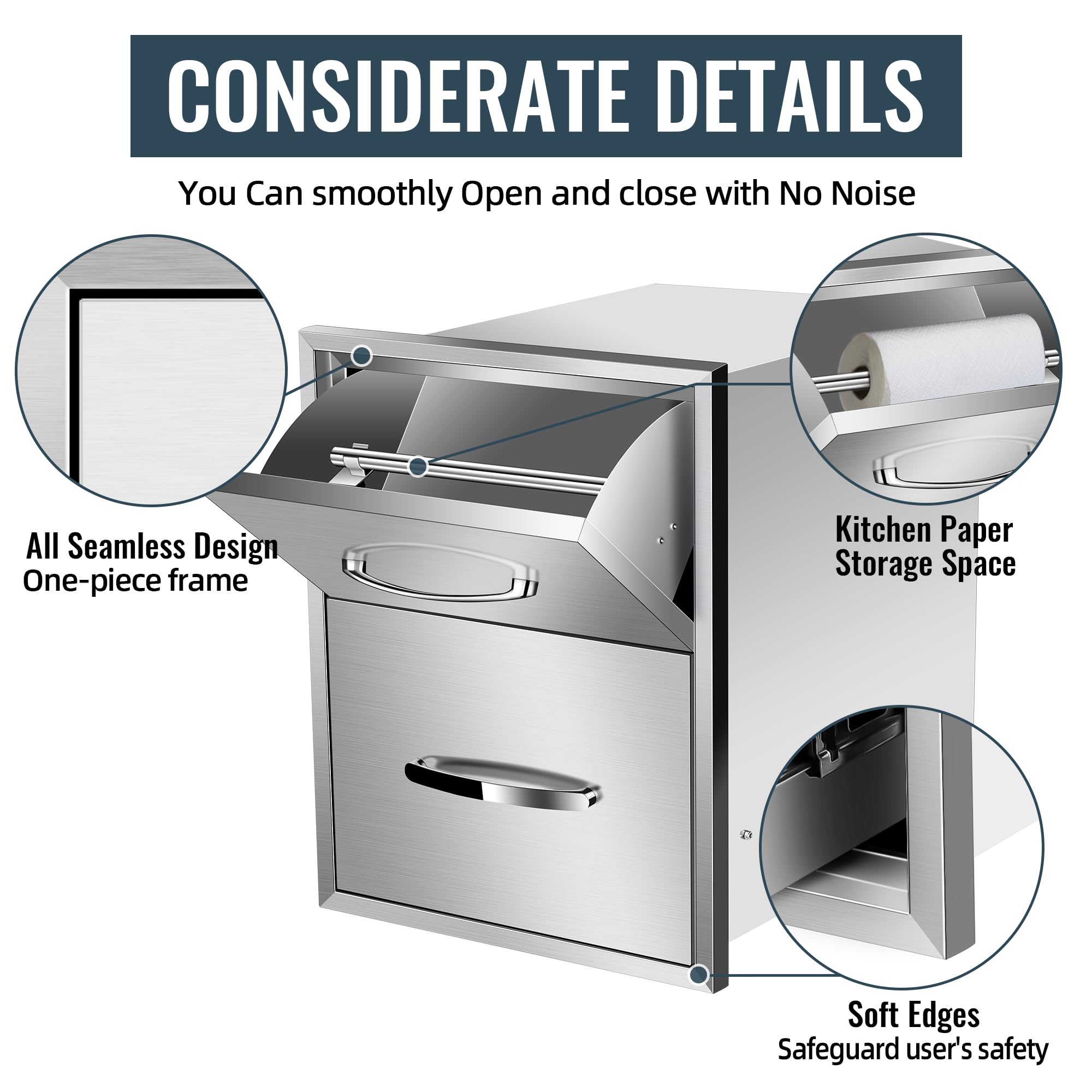 Stainless Steel Outdoor Kitchen Drawers - 16