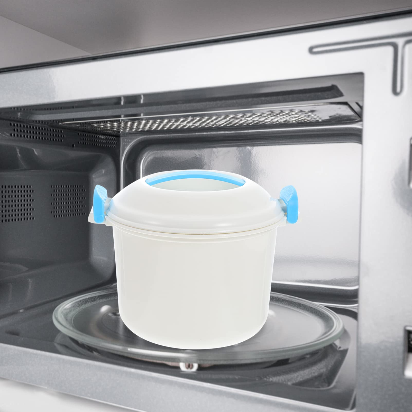 HEMOTON Microwave Rice Cooker - Small Microwave Cooker for Rice, Soup, Chicken & Pasta | Food Grade Steamer & Microwavable Food Container | Perfect for Dorm, Office & Quick Home Meals
