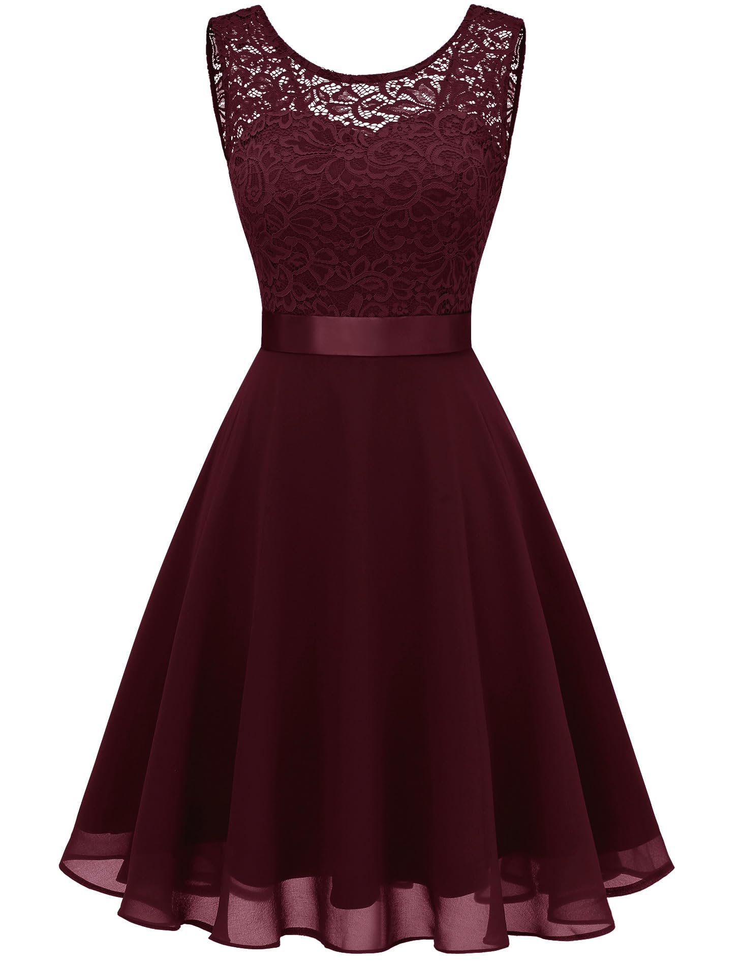 BeryLove Women's Short Prom Dress Lace Wedding Guest Cocktail Party Bridesmaid Formal Dress - Elegant A-Line Mini Dress for Homecoming, Evening Gala & Special Occasions