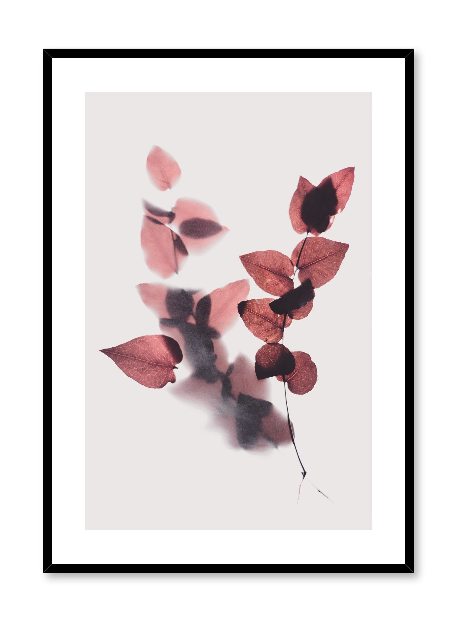 Leaves in Merlot Wall Art Poster - Elegant Wine-Themed Home Decor for Living Room, Bedroom & Office