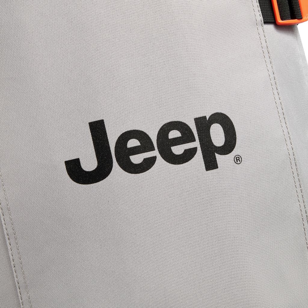 Jeep 2 Wheel 55cm Rolling Duffle Bag - Water-Resistant Grey Drizzle Travel Luggage for Camping, Gym & Weekend Getaways
