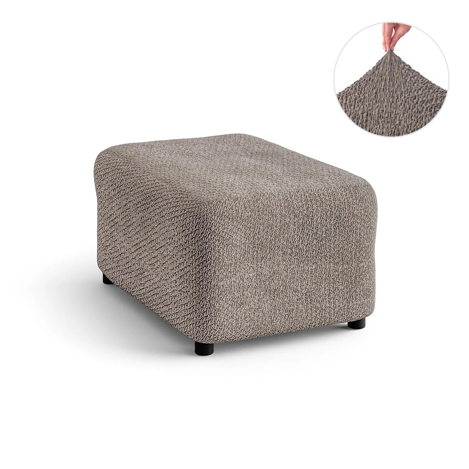 Velvet Ottoman Slipcover Medium Size - Soft & Durable Furniture Cover for Living Room, Bedroom, or Office Decor