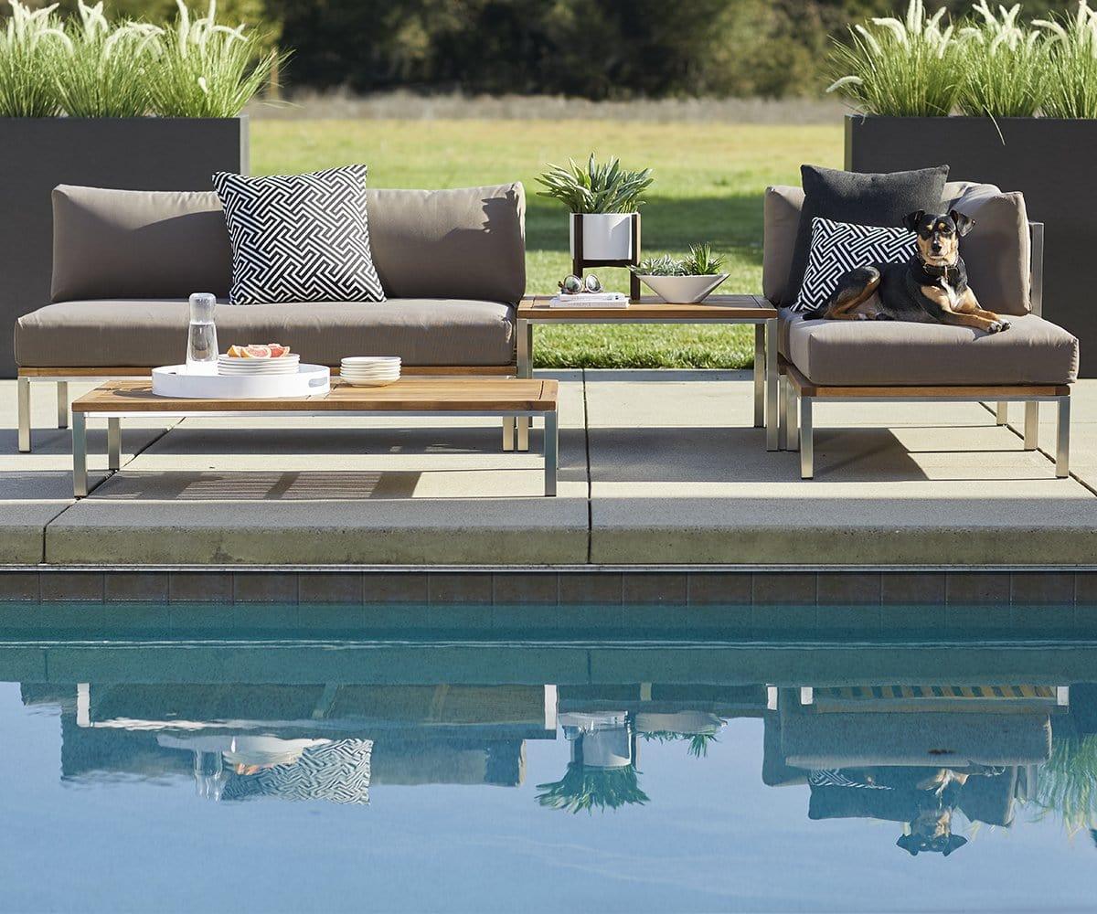 Farino Outdoor Armless Sofa - Waterproof & Weather-Resistant Patio Furniture for Garden, Poolside, Deck, and Backyard Relaxation