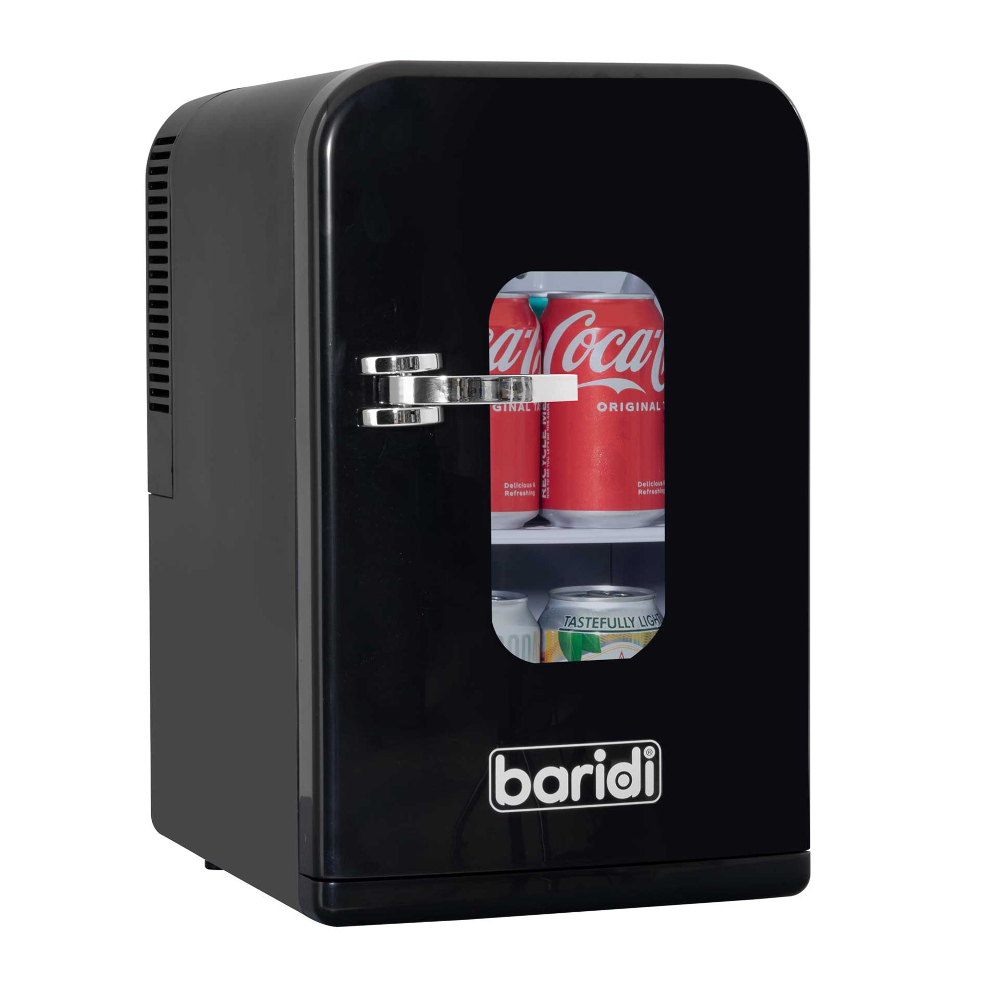 Baridi 15L Mini Fridge Cooler - 12V/230V Portable Compact Refrigerator for Skincare, Makeup, Cars, Bedrooms, Dorms & Camping - Energy Efficient Black Mini Fridge (Model DH95) - Perfect for Travel, Office & Small Spaces
