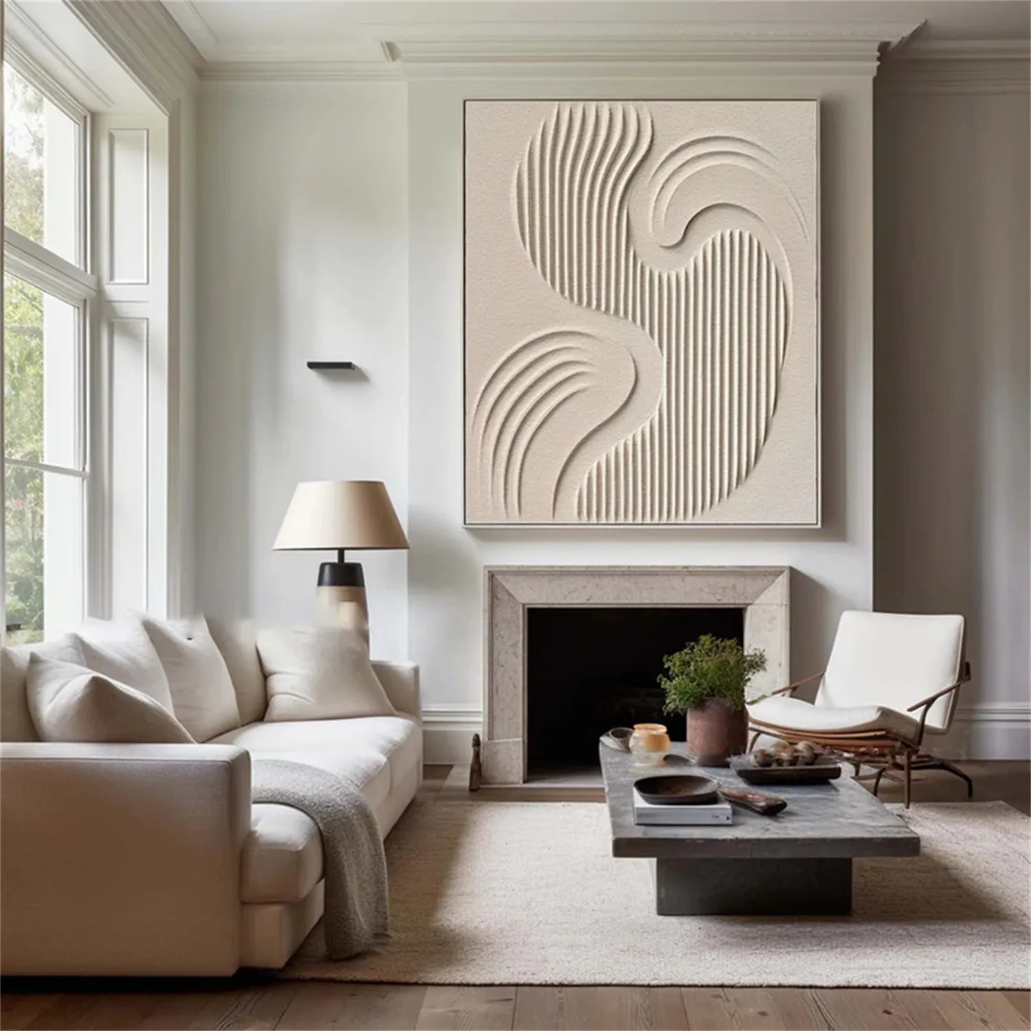 Beige & Brown Abstract Wall Art Print #BB102 - Modern Home Decor for Living Room, Bedroom & Office