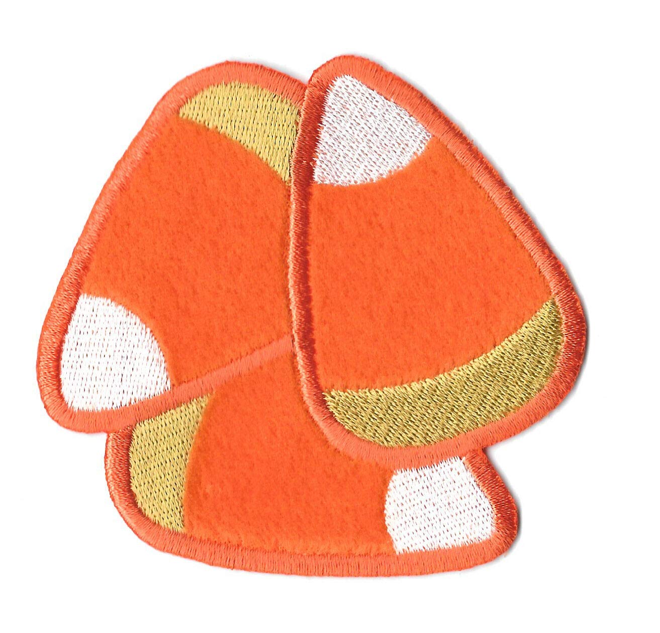 Halloween Candy Corn Embroidered Iron-On Patch 3.5 Inch - Fall Decor for Costumes, Jackets, Bags & DIY Crafts