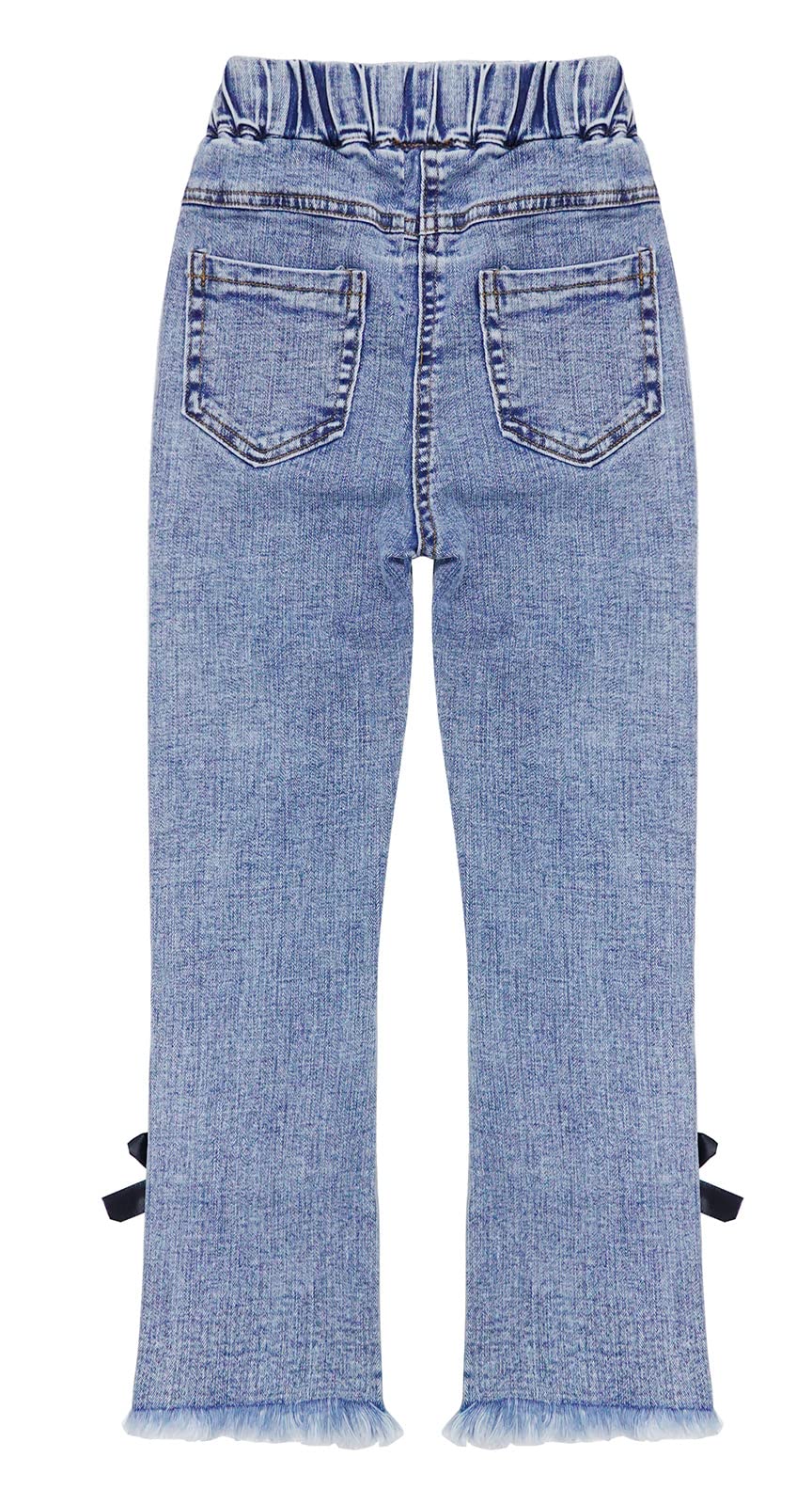 KIDSCOOL SPACE Girls Elastic Waist Slim Jeans - Ripped Fashion Denim Pants for School, Play & Everyday Wear | Comfortable Stretchable Jeans for Active Girls