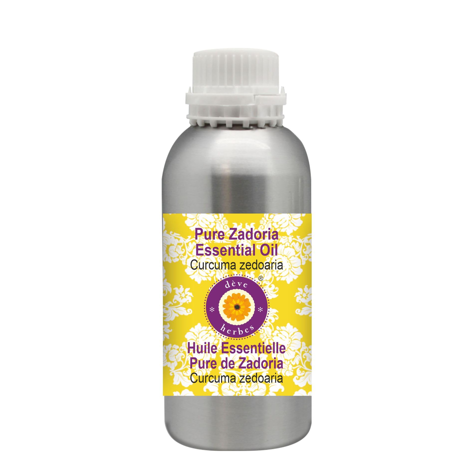Pure Zadoria Essential Oil (Curcuma zedoaria) - 300ml (10 oz) Steam Distilled for Aromatherapy, Massage & Skin Care | Deve Herbes Natural Essential Oils