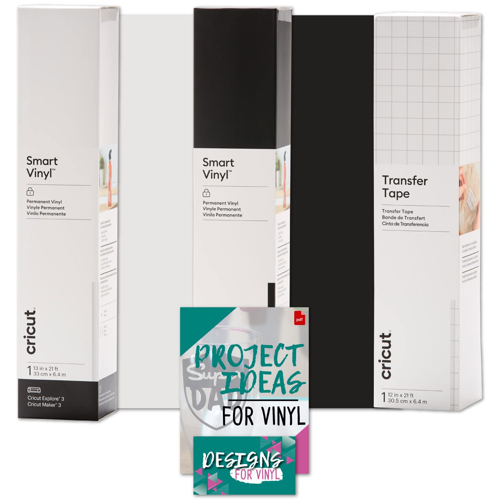Premium Cricut Smart Permanent Vinyl Bundle - Black & White 13