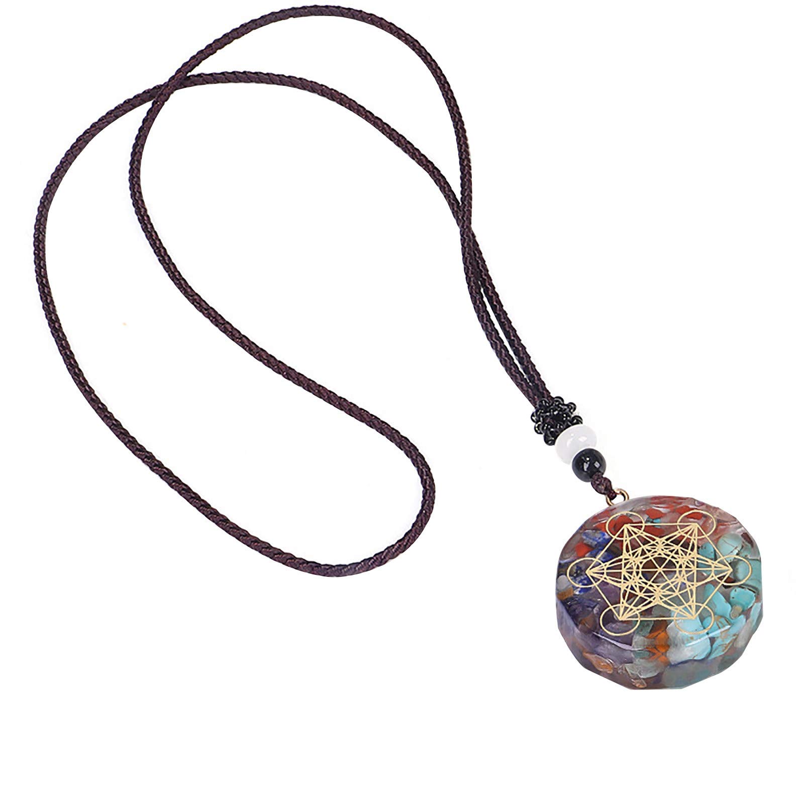 Healing Crystal Yoga Chakra Meditation Necklace for Women - Energy Balancing Spiritual Jewelry Pendant for Meditation, Yoga & Positive Vibes | Perfect Gift for Spiritual Seekers & Yoga Practitioners