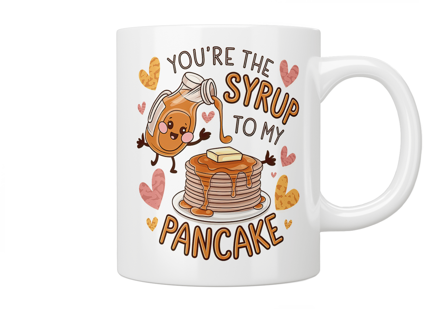 You're The Syrup To My Pancake Mug - Funny Coffee Cup for Couples - Perfect for Valentine's Day, Anniversaries & Romantic Gifts - Ideal for Morning Coffee, Tea or Hot Chocolate