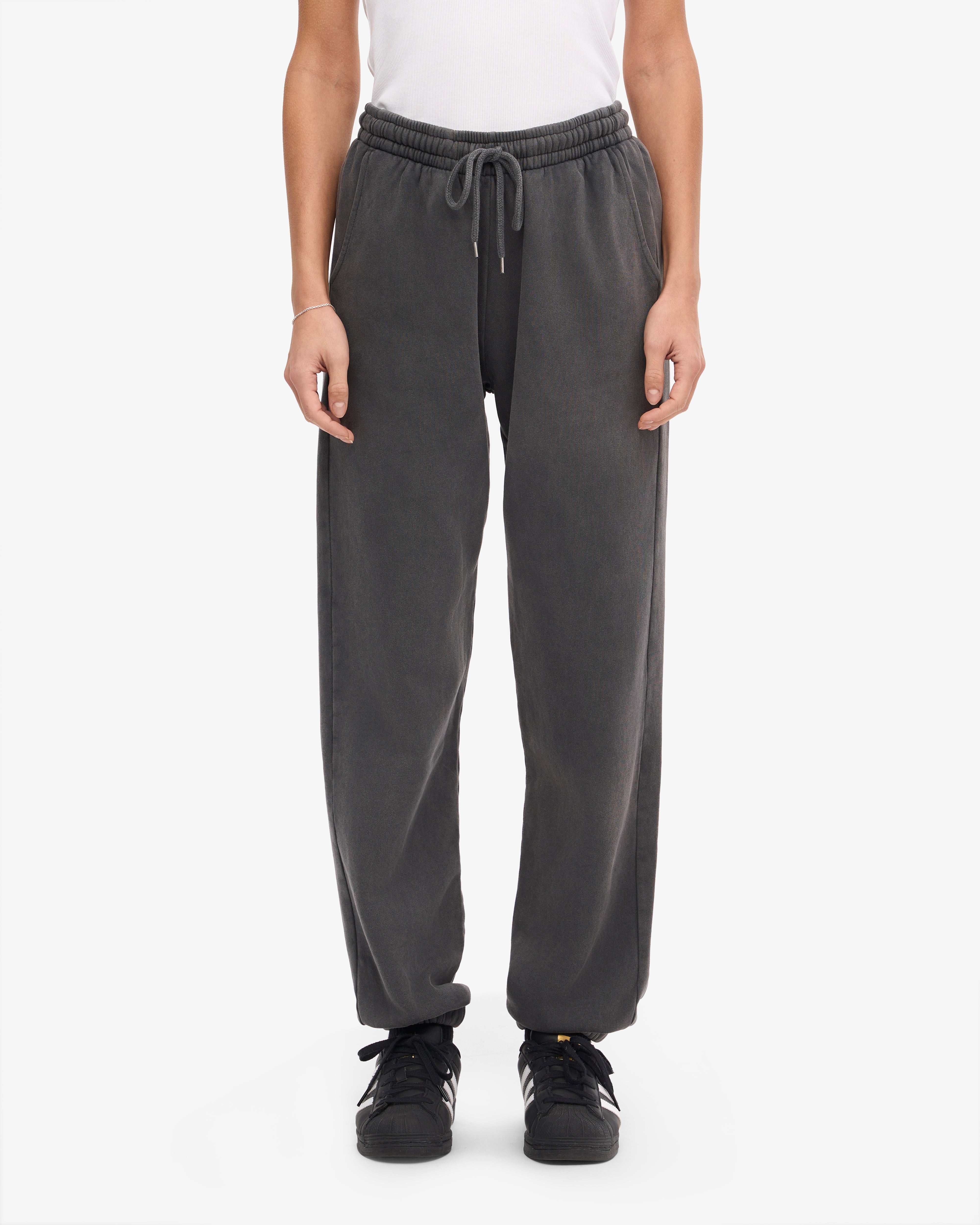 Organic Cotton Sweatpants for Men & Women - Faded Black | Comfortable Lounge Pants for Yoga, Running & Home Relaxation