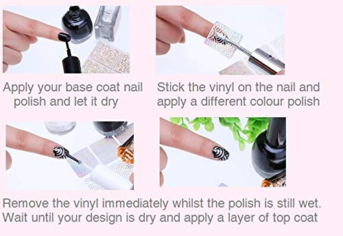Cat Nail Vinyl Stencils - Cute Feline Nail Art Decals for DIY Manicures | Perfect for Halloween, Pet Lovers & Nail Salon Designs
