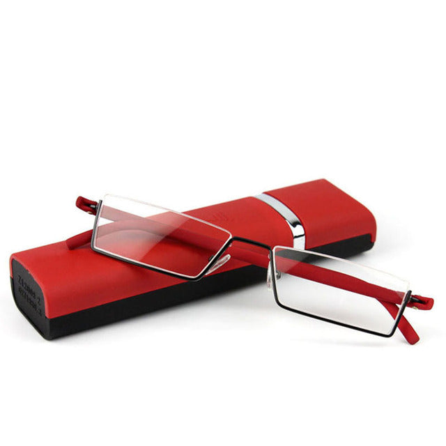 Ultralight TR90 Half Frame Semi Rimless Reading Glasses - Portable & Flexible for Men & Women - Perfect for Travel, Reading, and Computer Use