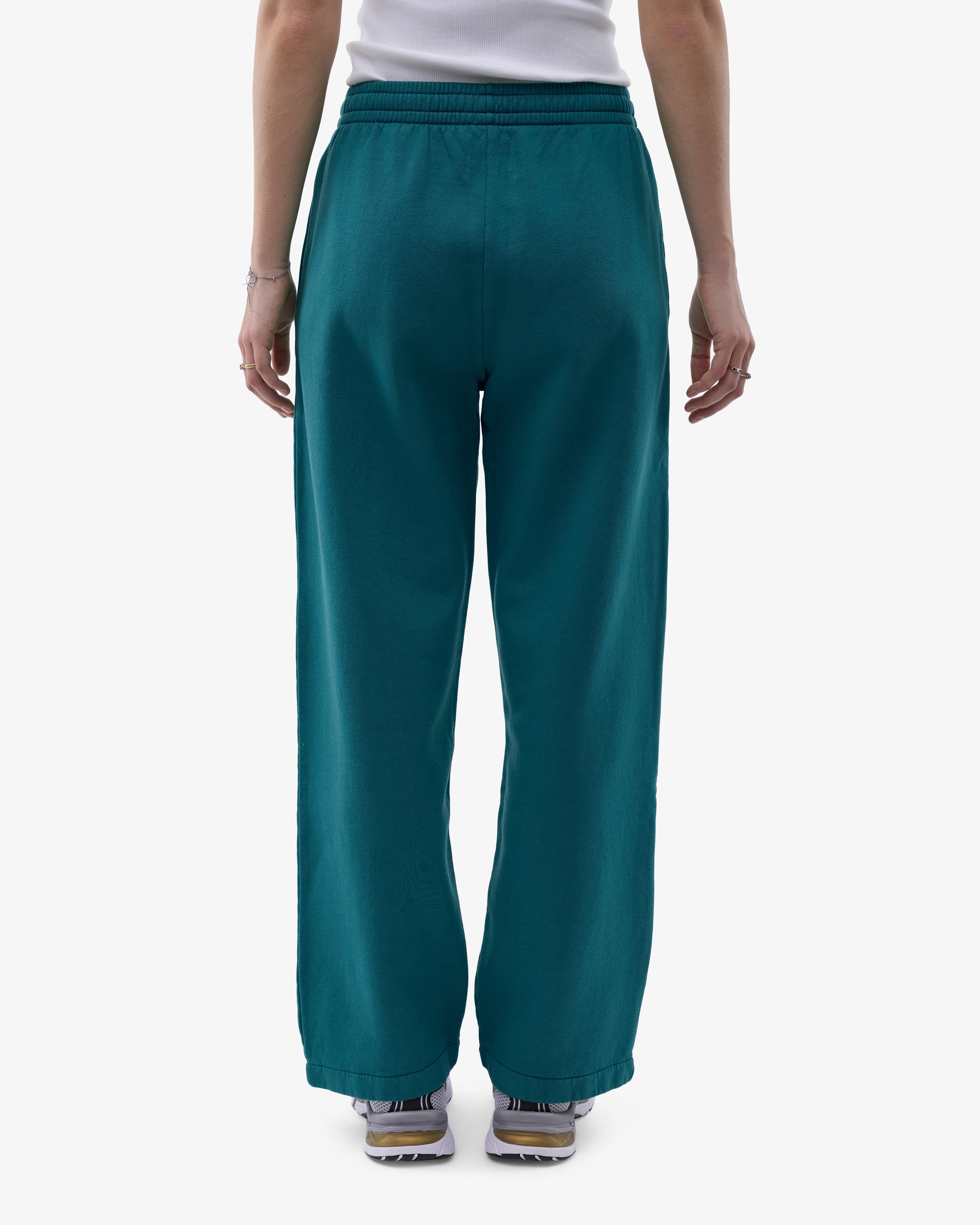 Organic Straight Leg Sweatpants for Women - Soft Comfortable Lounge Pants in Ocean Green - Perfect for Yoga, Running & Casual Wear