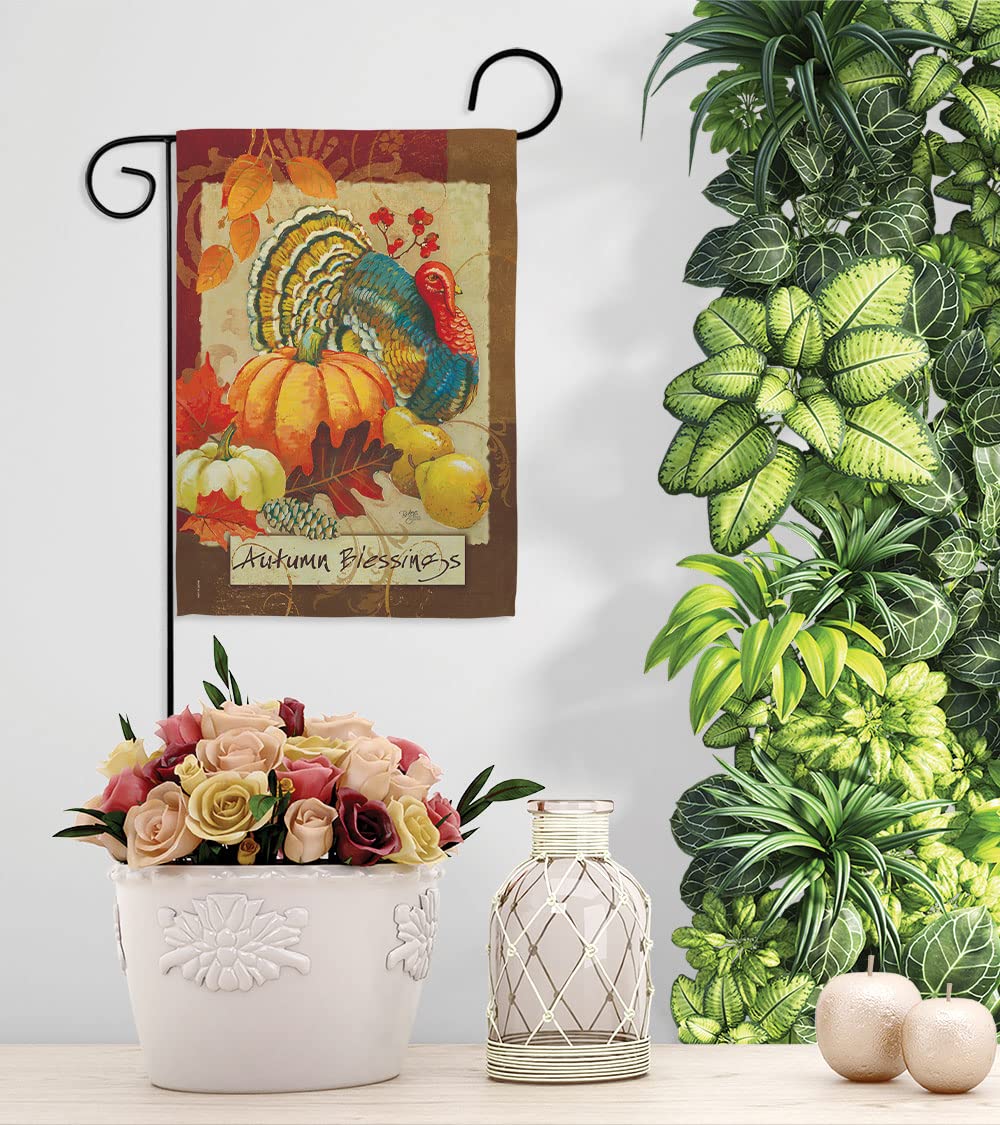 Fall Harvest Decor Kit - Turkey Blessings House & Garden Flags for Autumn Decorating
