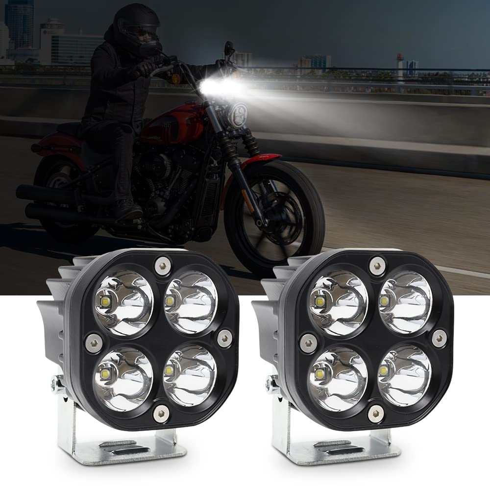COYOUCO 2PCS 3 Inch LED Offroad Driving Lights - 40W Waterproof Fog Lights Pod with Flood Beam for Cars, Trucks, ATV, UTV, Boats & Motorcycles - White Auxiliary Work & Ditch Lights - Perfect for Night Off-Roading, Camping & Emergency Lighting