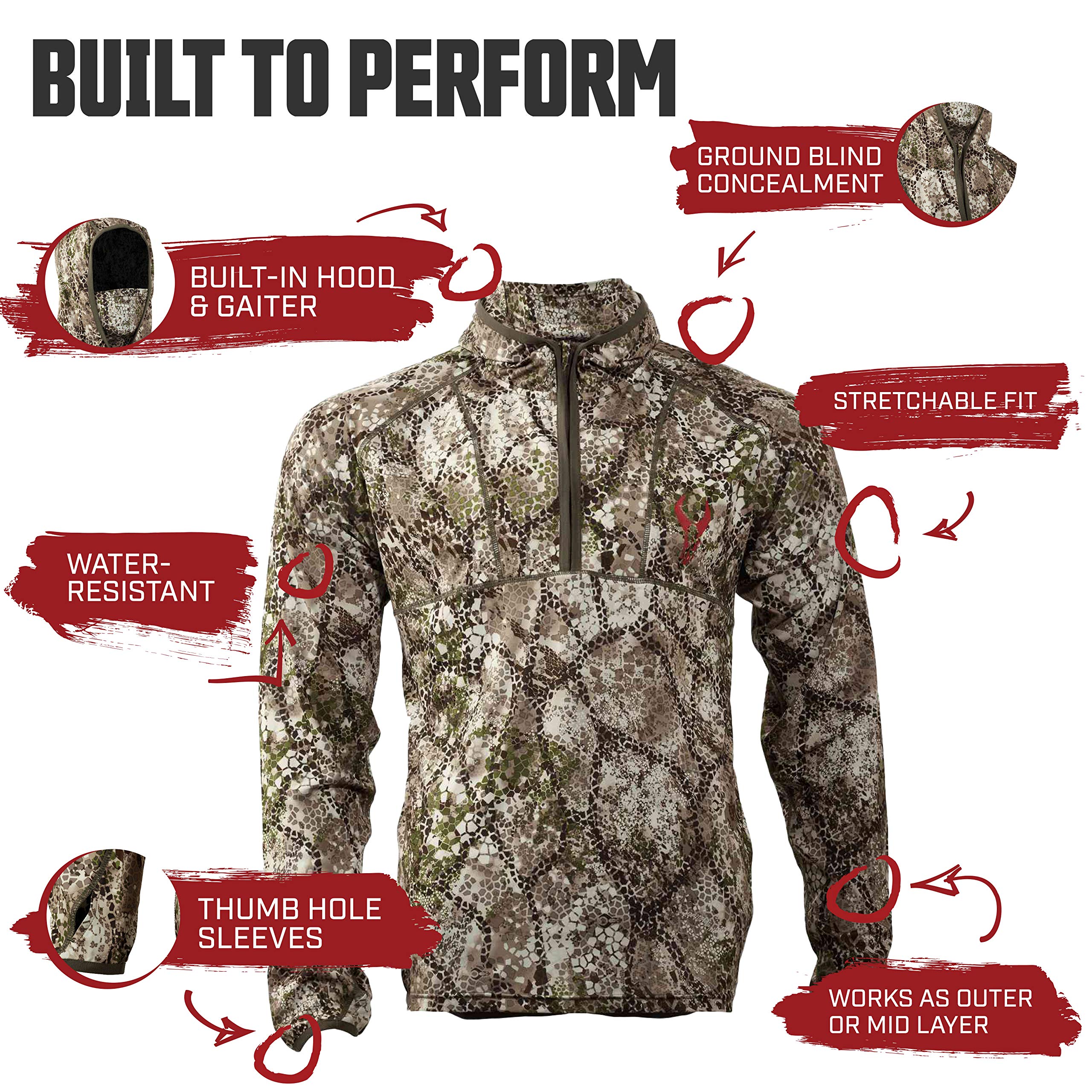 Badlands Stealth Cooltouch Hoodie - Lightweight Breathable Hunting Jacket for Men | Camo Outerwear for Bow Hunting & Outdoor Adventures