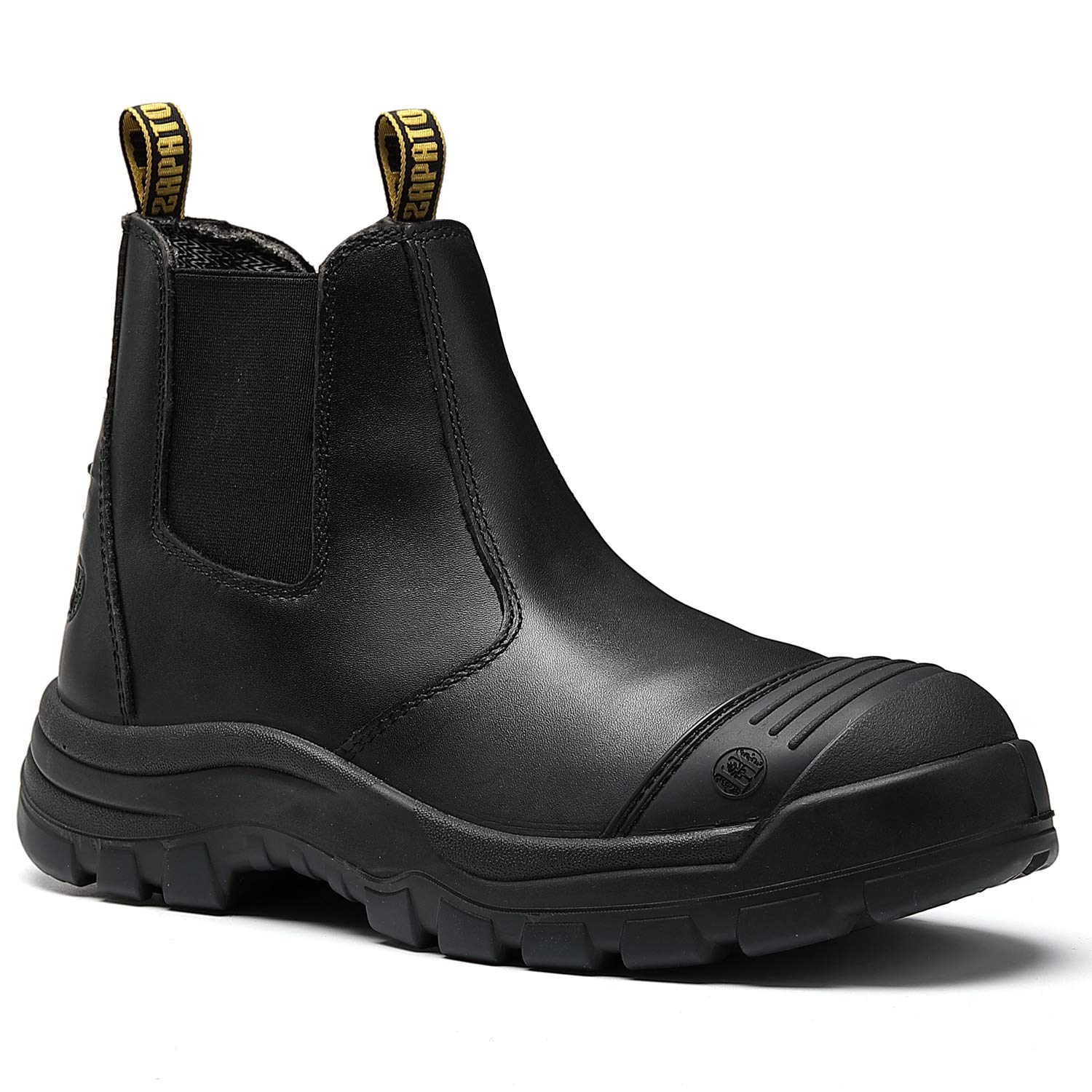 Men's Steel Toe Work Boots - Waterproof Slip-Resistant Safety Shoes with Anti-Puncture Protection - Black Size 13 (Model 822) - Ideal for Construction, Warehouse & Outdoor Labor Jobs